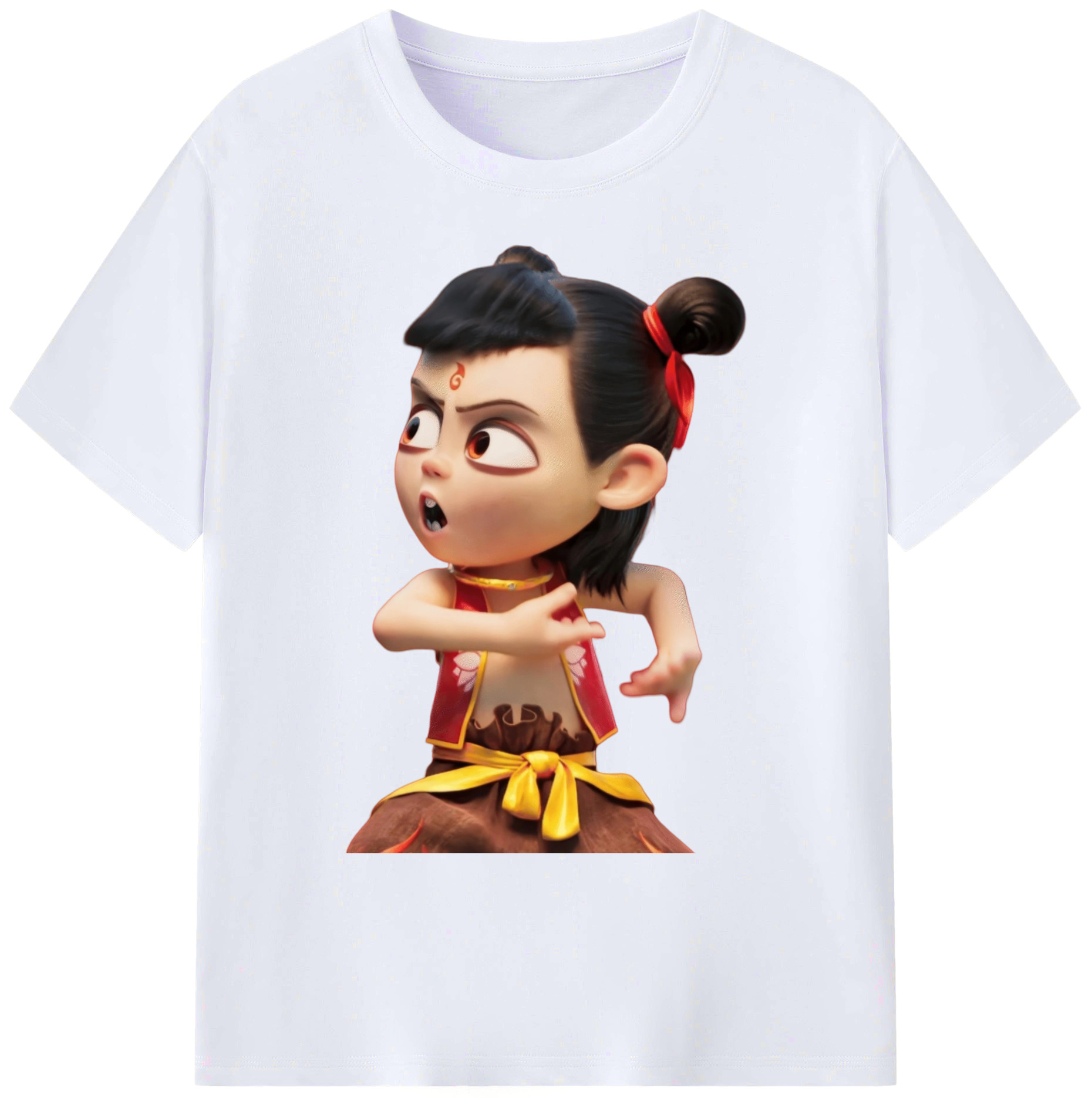（画像用） Ne Zha 2 ナタ 魔童の大暴れ 綿100％ メンズ半袖Tシャツ｜肌触りやわらか＆通気性