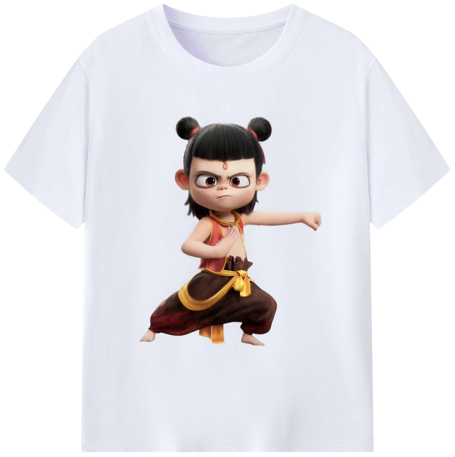 （画像用） Ne Zha 2 ナタ 魔童の大暴れ 綿100％ メンズ半袖Tシャツ｜肌触りやわらか＆通気性