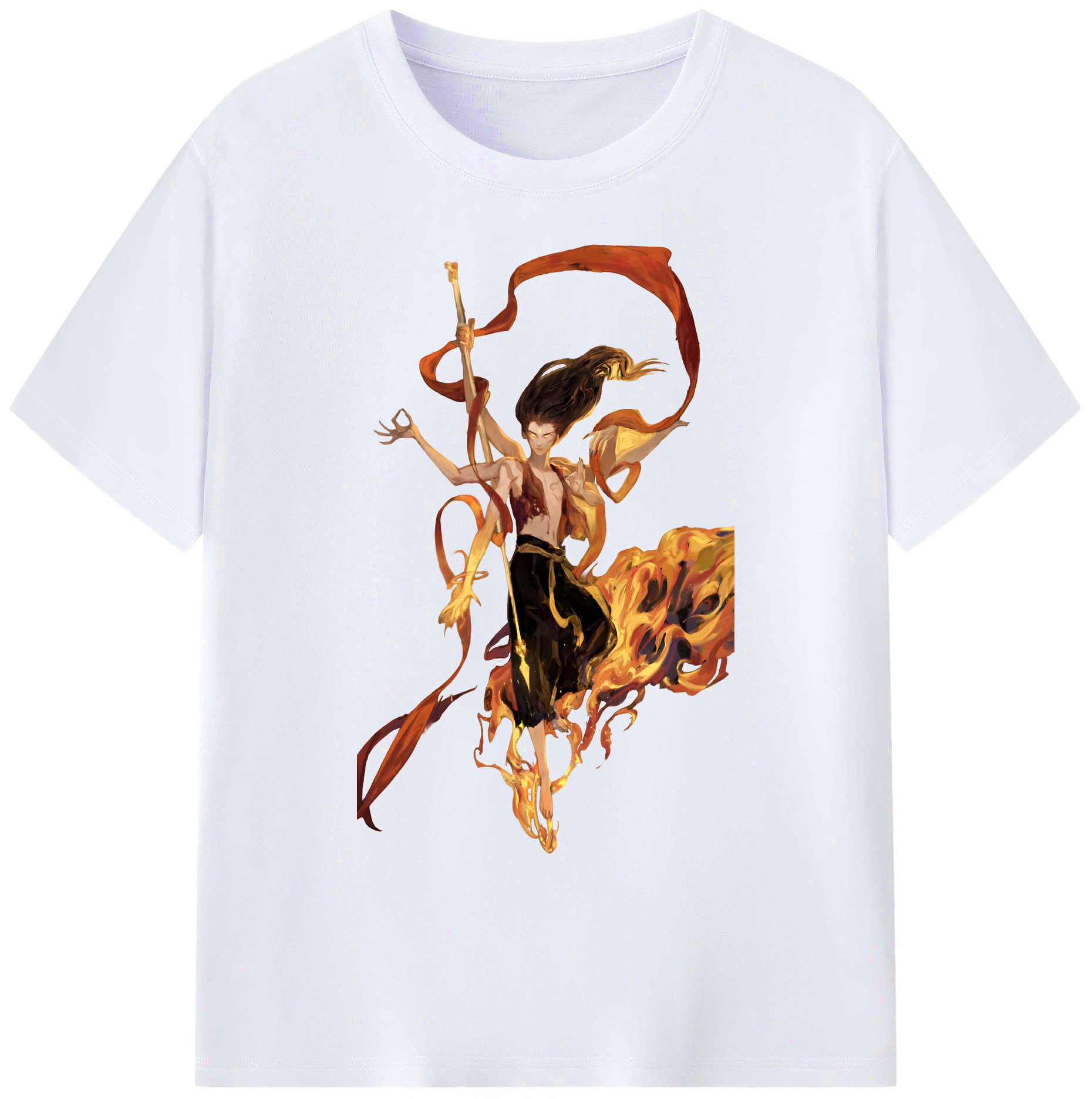 （画像用） Ne Zha 2 ナタ 魔童の大暴れ 綿100％ メンズ半袖Tシャツ｜肌触りやわらか＆通気性