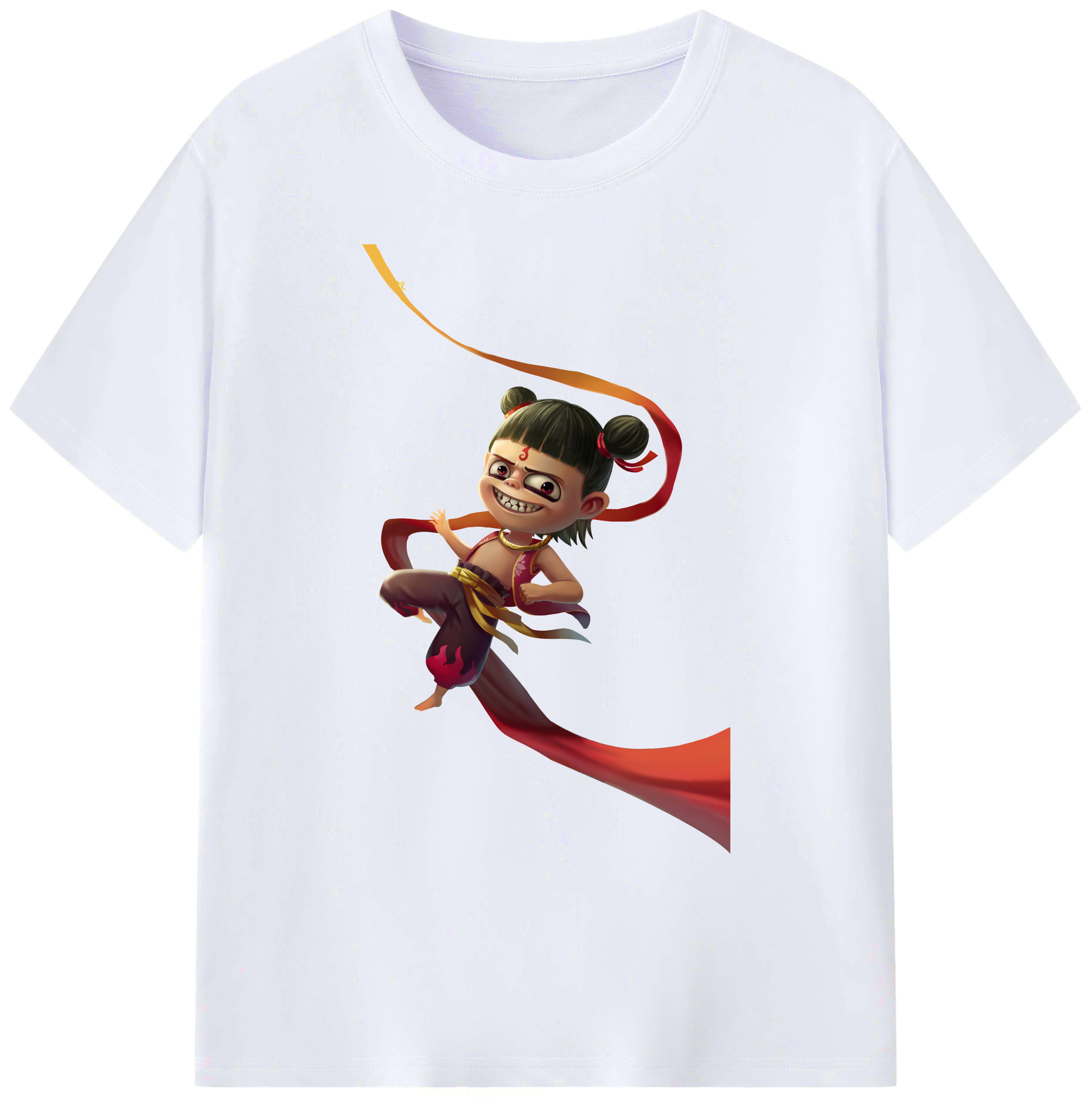 （画像用） Ne Zha 2 ナタ 魔童の大暴れ 綿100％ メンズ半袖Tシャツ｜肌触りやわらか＆通気性