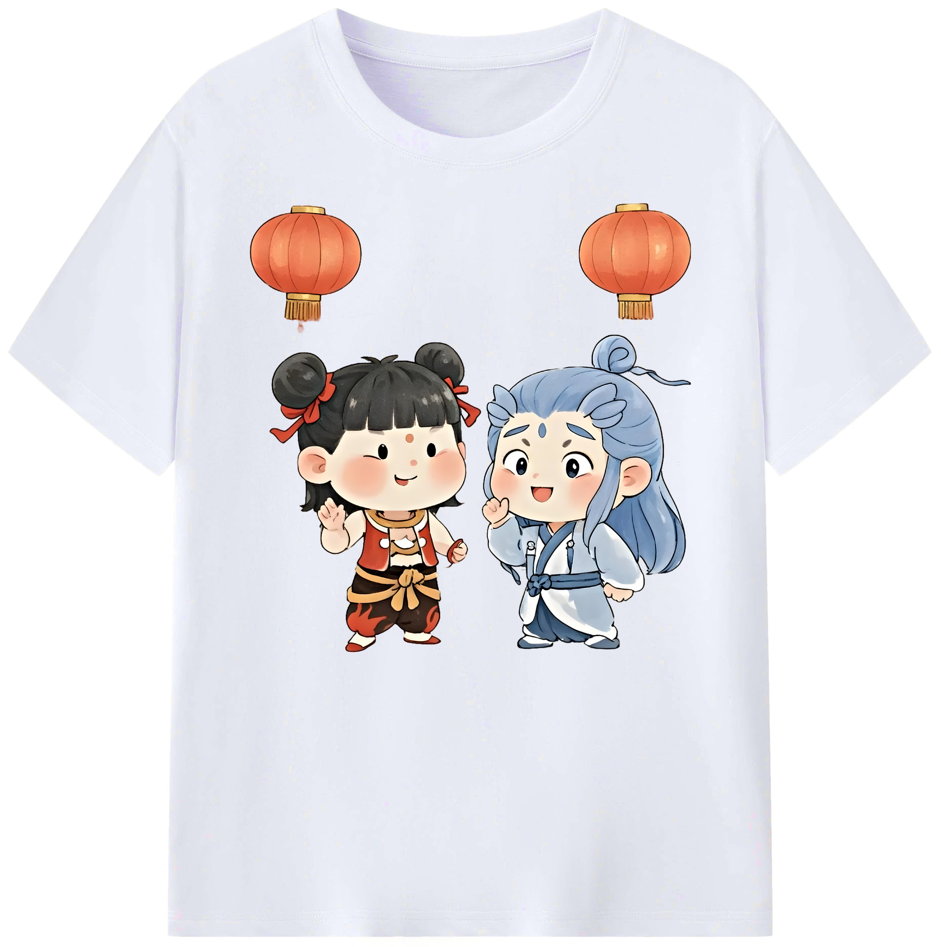 （画像用） Ne Zha 2 ナタ 魔童の大暴れ 綿100％ メンズ半袖Tシャツ｜肌触りやわらか＆通気性