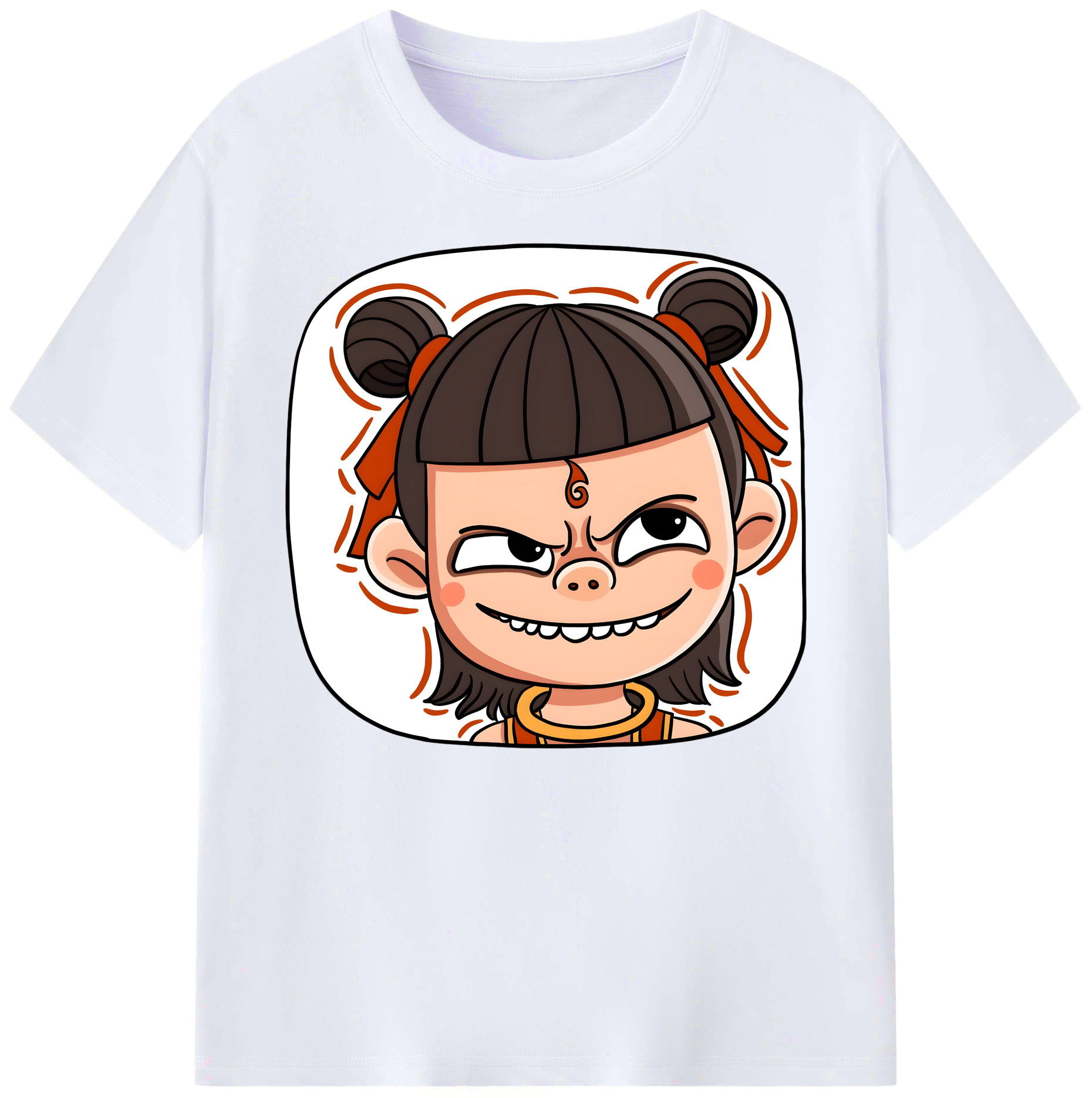 （画像用） Ne Zha 2 ナタ 魔童の大暴れ 綿100％ メンズ半袖Tシャツ｜肌触りやわらか＆通気性