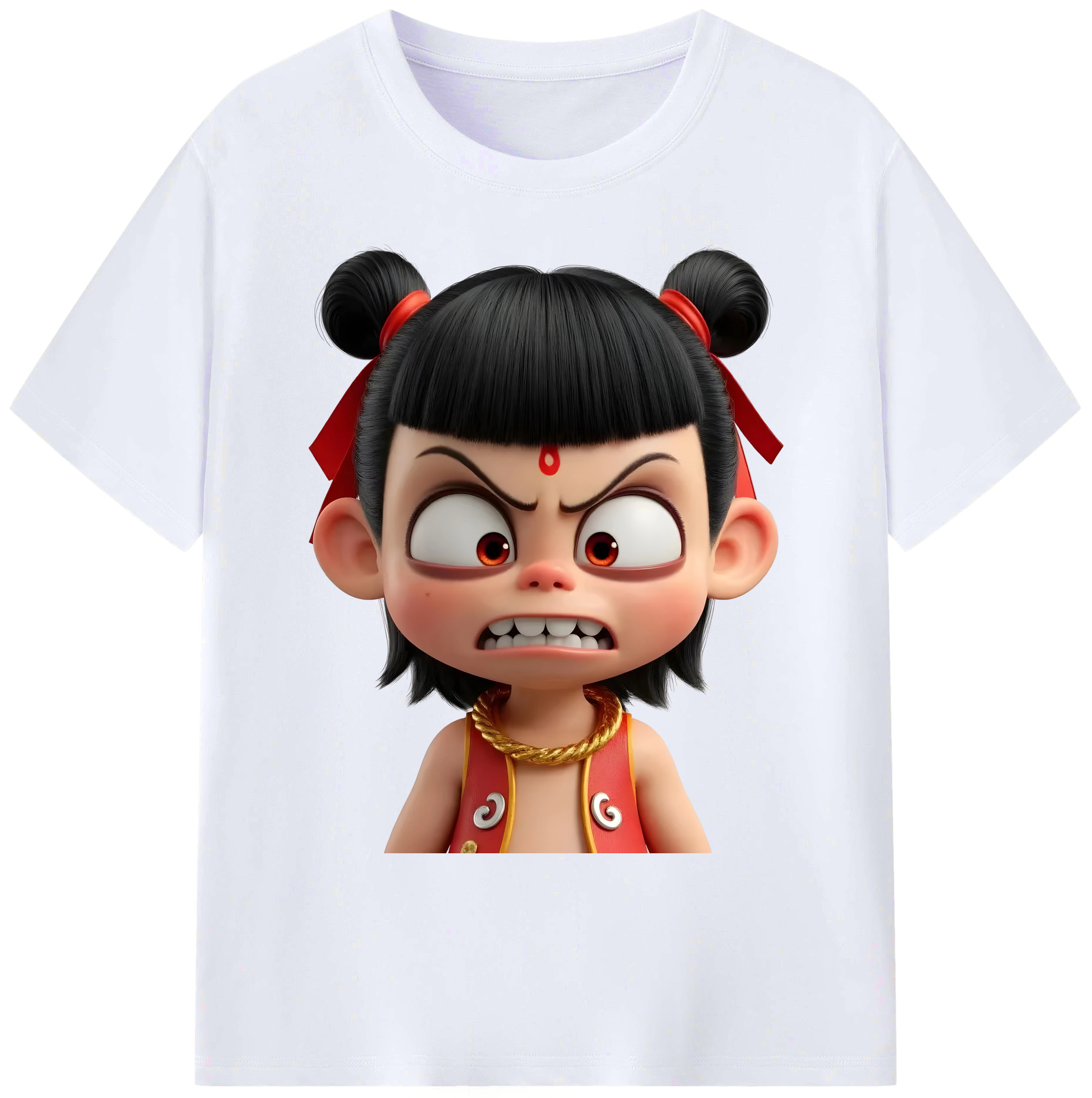 （画像用） Ne Zha 2 ナタ 魔童の大暴れ 綿100％ メンズ半袖Tシャツ｜肌触りやわらか＆通気性