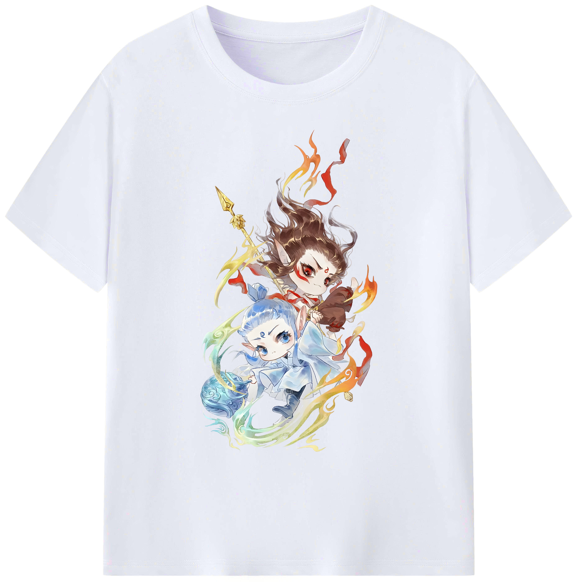 （画像用） Ne Zha 2 ナタ 魔童の大暴れ 綿100％ メンズ半袖Tシャツ｜肌触りやわらか＆通気性