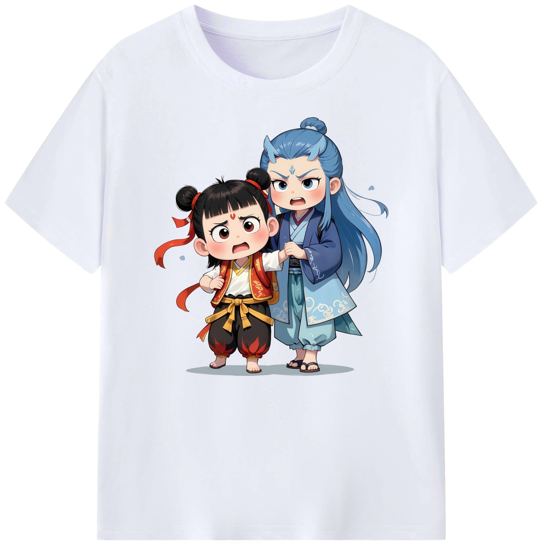 （画像用） Ne Zha 2 ナタ 魔童の大暴れ 綿100％ メンズ半袖Tシャツ｜肌触りやわらか＆通気性