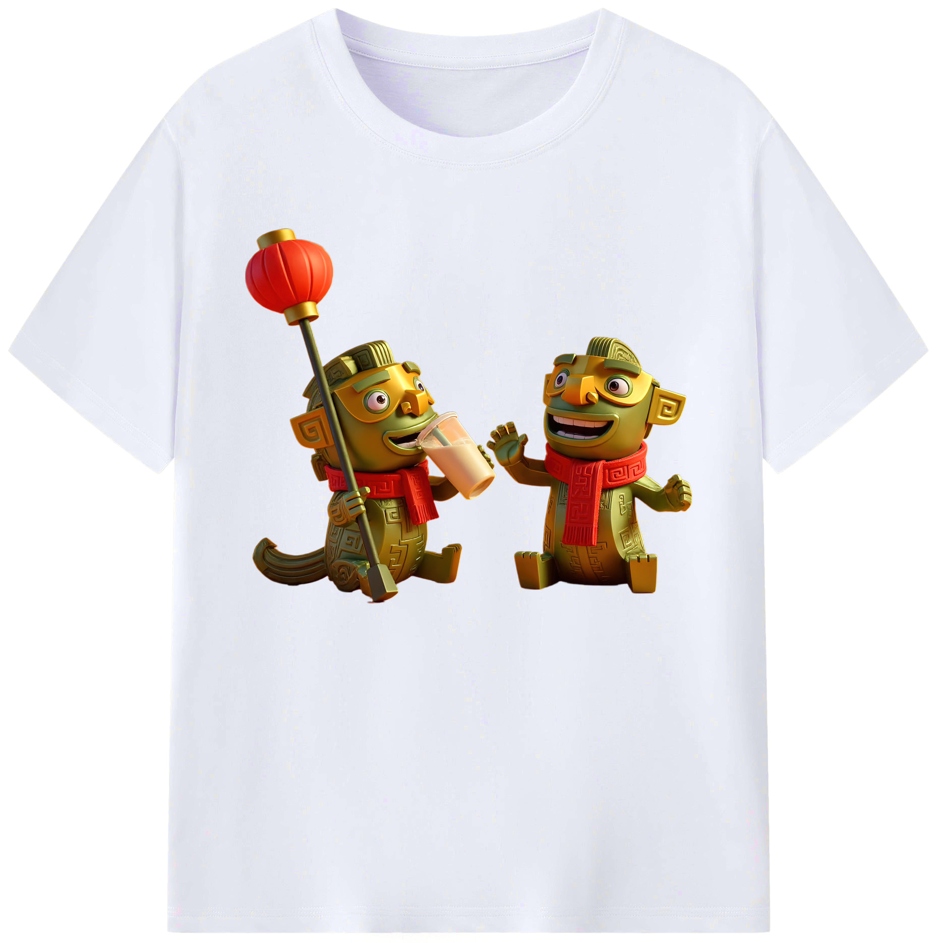 （画像用） Ne Zha 2 ナタ 魔童の大暴れ 綿100％ メンズ半袖Tシャツ｜肌触りやわらか＆通気性