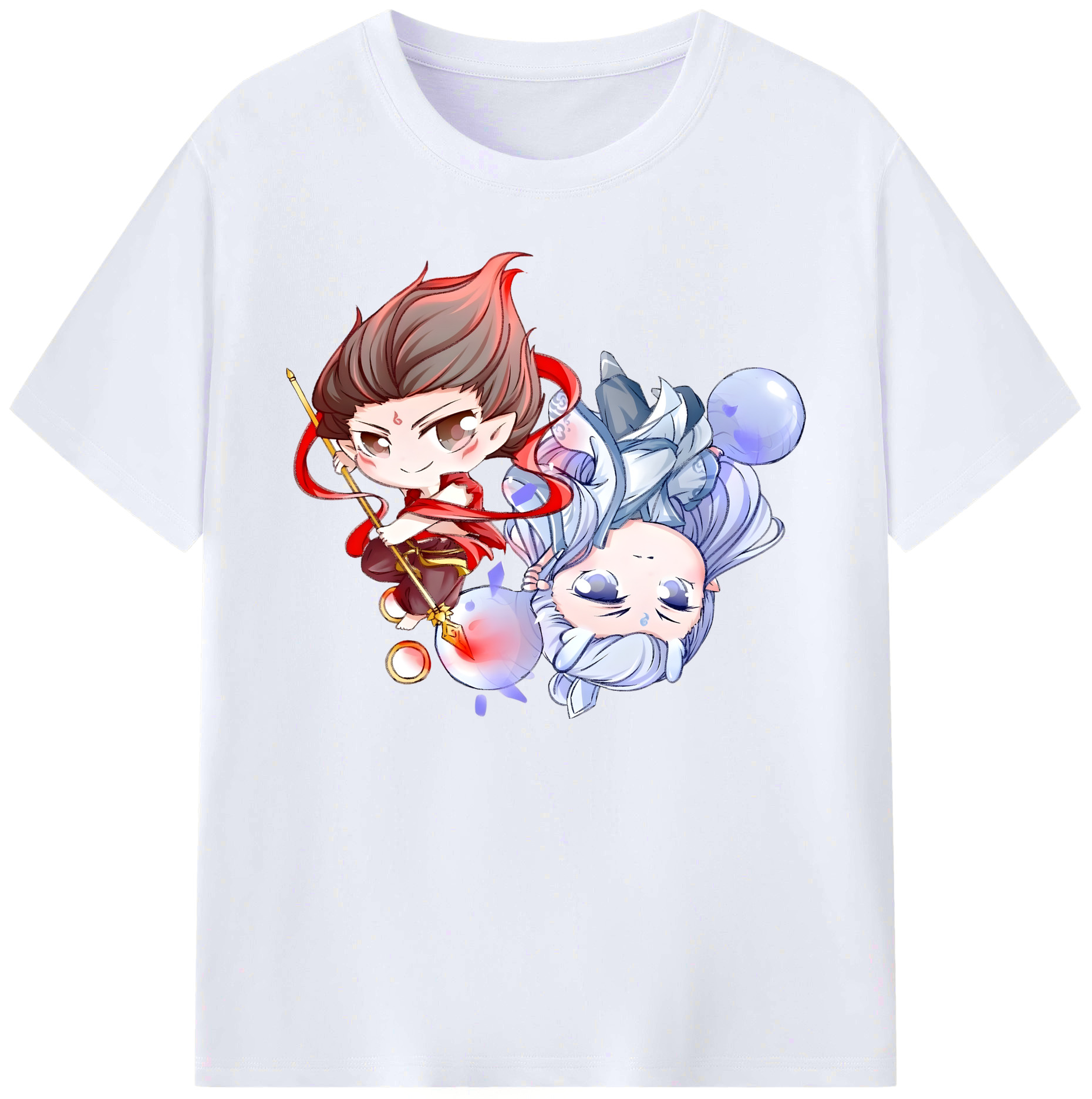 （画像用） Ne Zha 2 ナタ 魔童の大暴れ 綿100％ メンズ半袖Tシャツ｜肌触りやわらか＆通気性