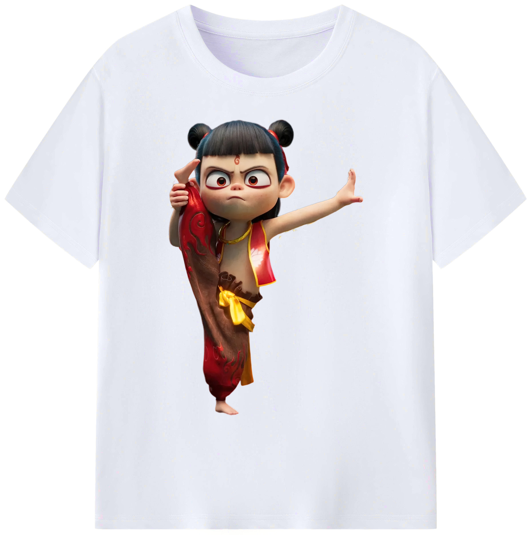 （画像用） Ne Zha 2 ナタ 魔童の大暴れ 綿100％ メンズ半袖Tシャツ｜肌触りやわらか＆通気性