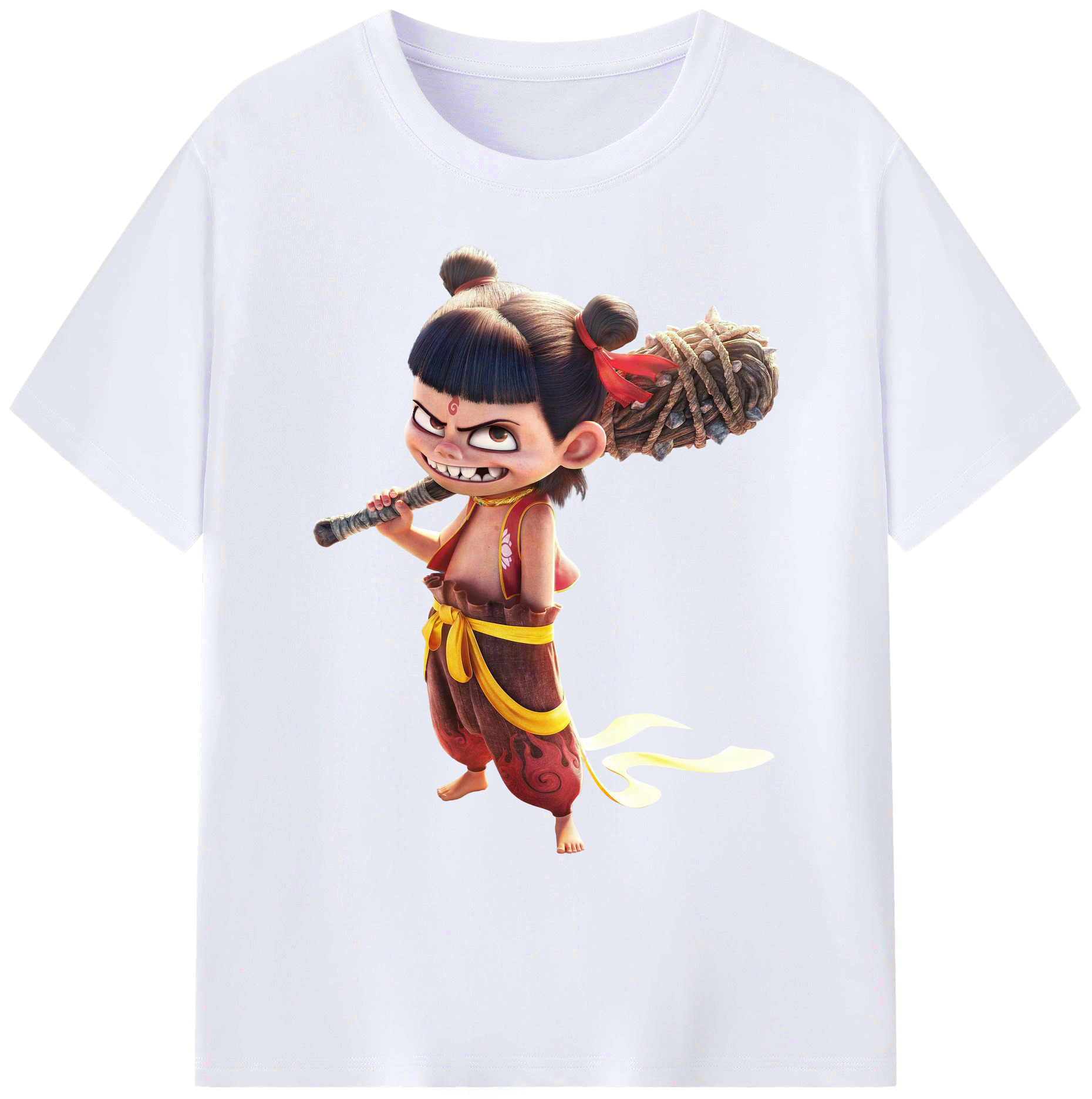 （画像用） Ne Zha 2 ナタ 魔童の大暴れ 綿100％ メンズ半袖Tシャツ｜肌触りやわらか＆通気性
