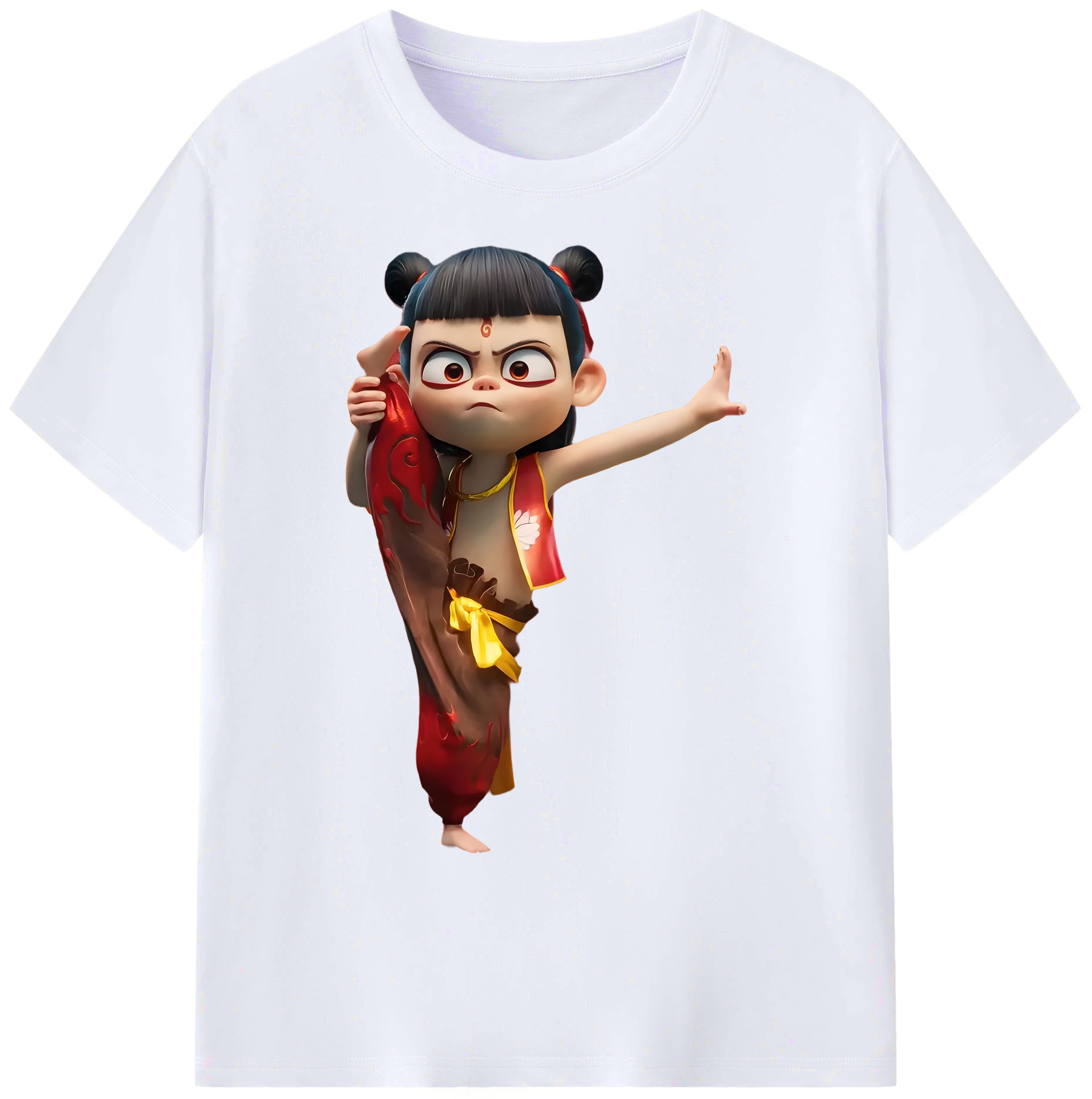 （画像用） Ne Zha 2 ナタ 魔童の大暴れ 綿100％ メンズ半袖Tシャツ｜肌触りやわらか＆通気性