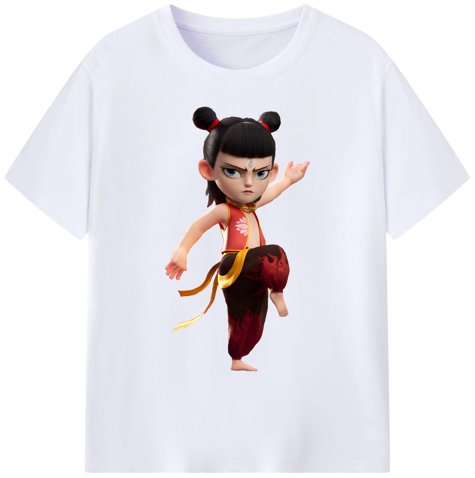 （画像用） Ne Zha 2 ナタ 魔童の大暴れ 綿100％ メンズ半袖Tシャツ｜肌触りやわらか＆通気性