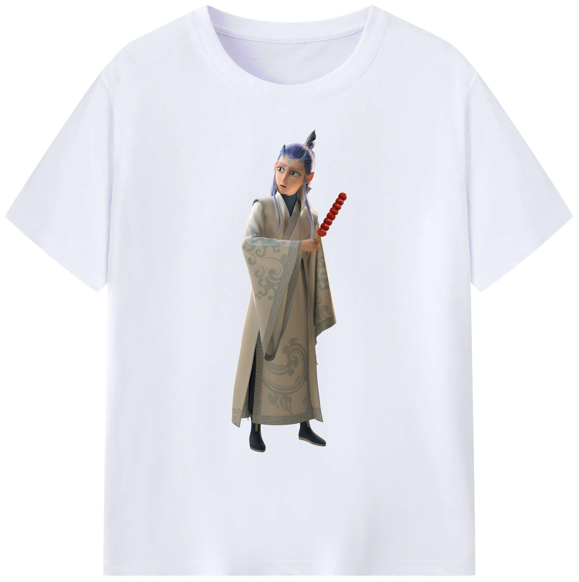 （画像用） Ne Zha 2 ナタ 魔童の大暴れ 綿100％ メンズ半袖Tシャツ｜肌触りやわらか＆通気性