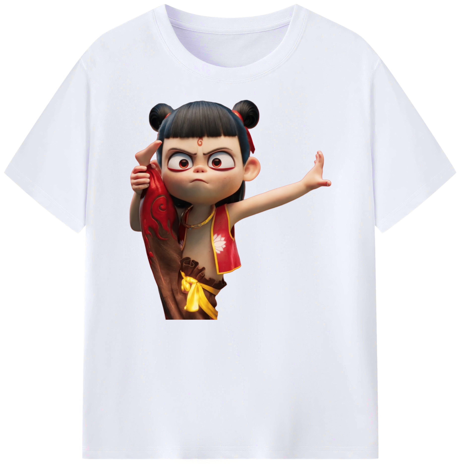 （画像用） Ne Zha 2 ナタ 魔童の大暴れ 綿100％ メンズ半袖Tシャツ｜肌触りやわらか＆通気性