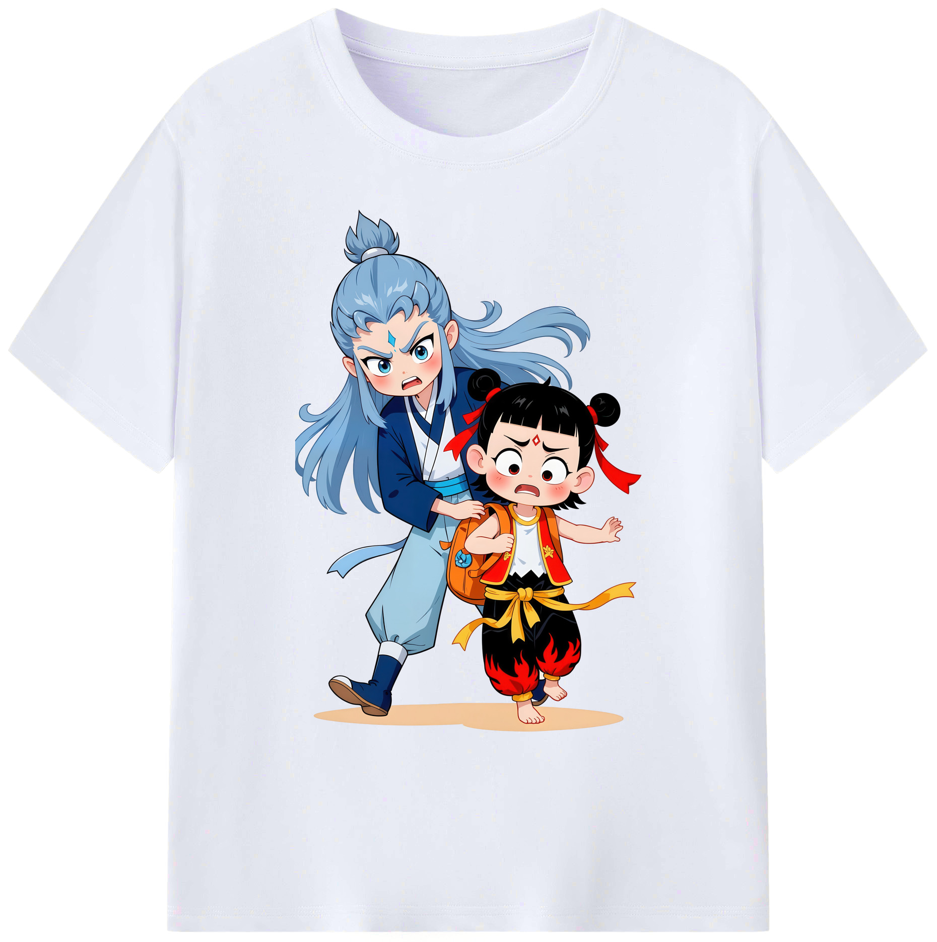（画像用） Ne Zha 2 ナタ 魔童の大暴れ 綿100％ メンズ半袖Tシャツ｜肌触りやわらか＆通気性