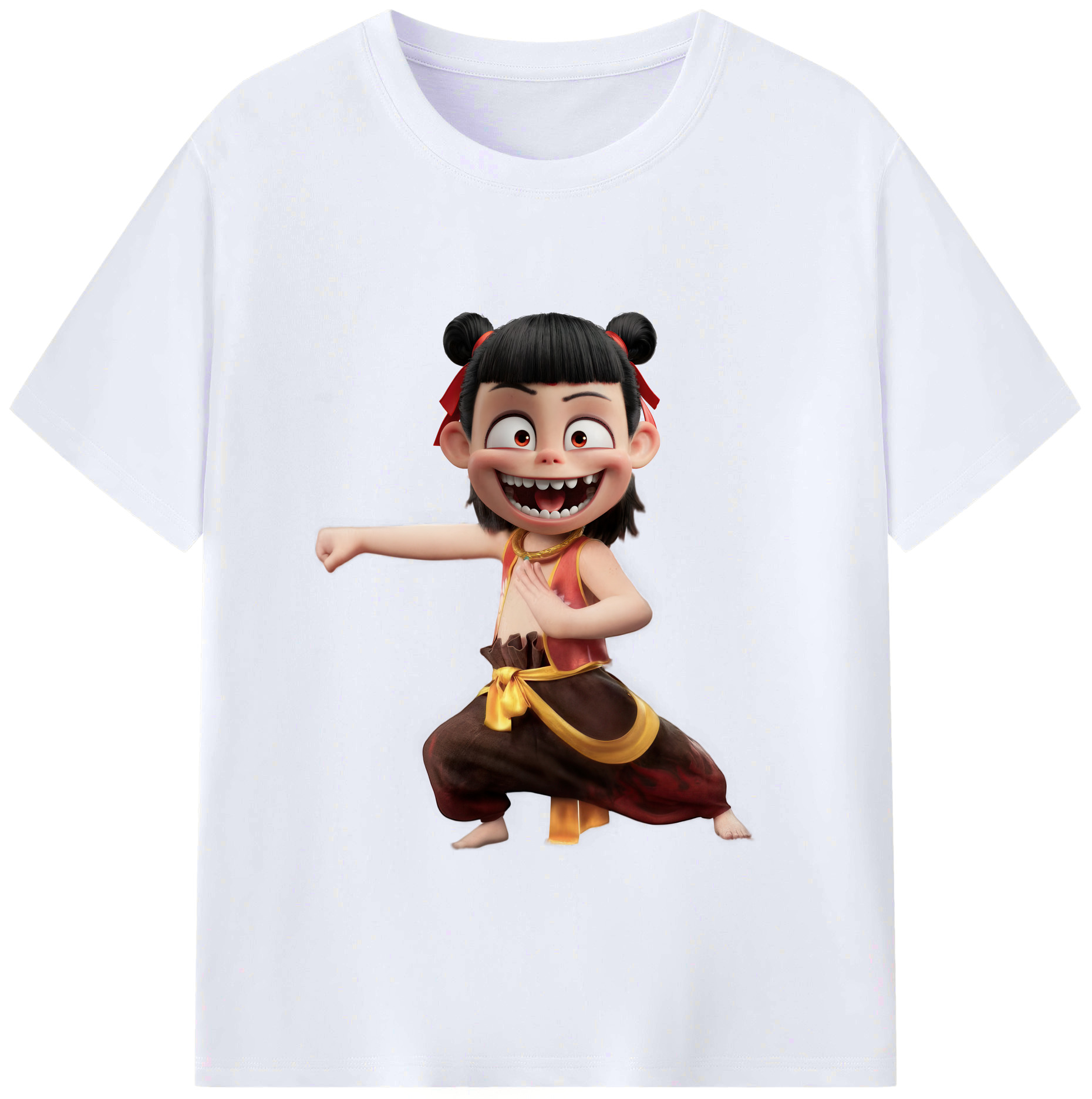 （画像用） Ne Zha 2 ナタ 魔童の大暴れ 綿100％ メンズ半袖Tシャツ｜肌触りやわらか＆通気性