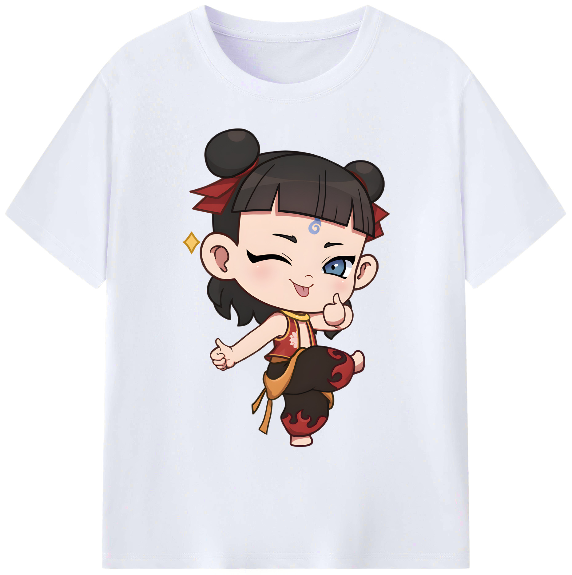 （画像用） Ne Zha 2 ナタ 魔童の大暴れ 綿100％ メンズ半袖Tシャツ｜肌触りやわらか＆通気性
