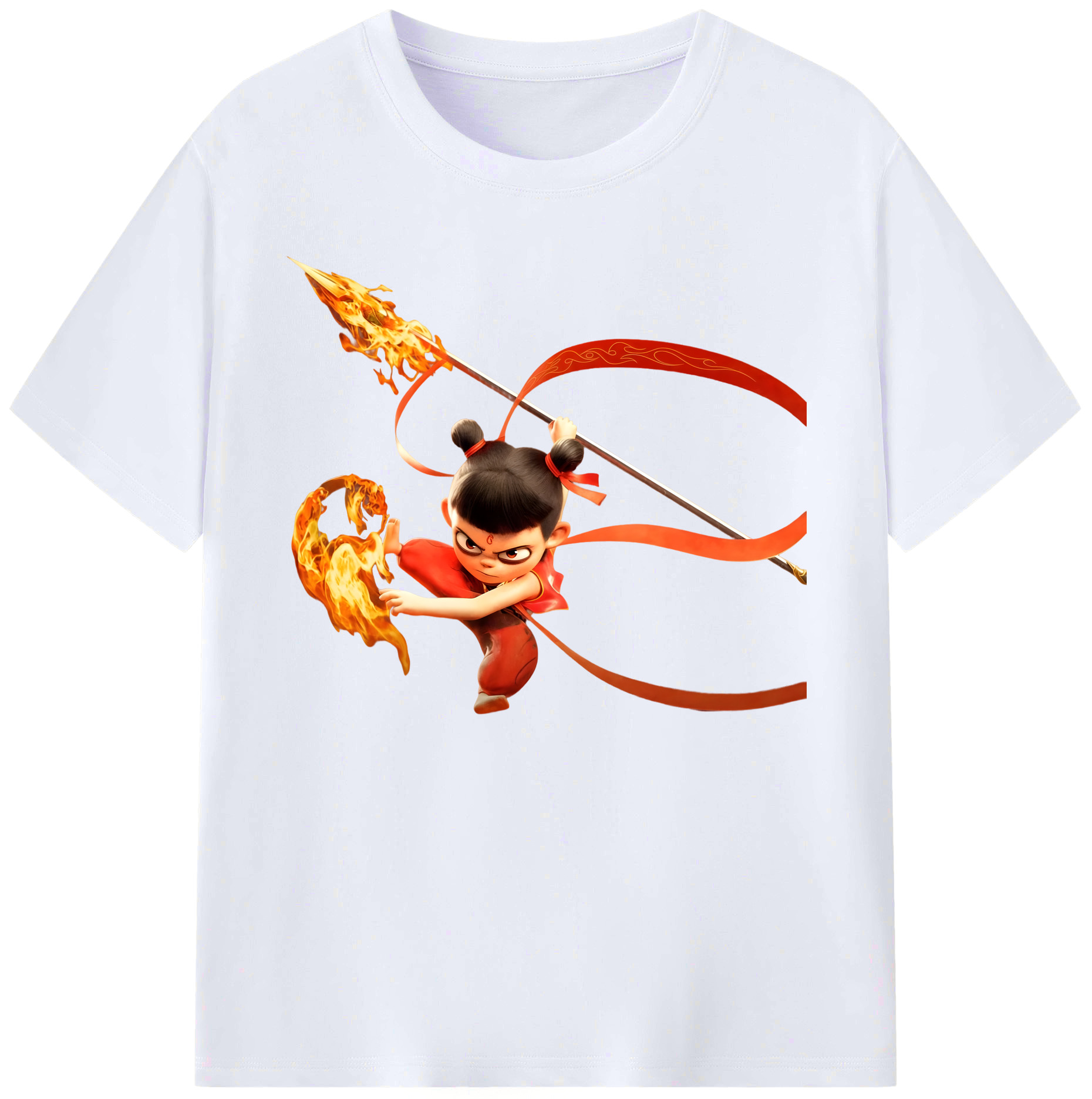 （画像用） Ne Zha 2 ナタ 魔童の大暴れ 綿100％ メンズ半袖Tシャツ｜肌触りやわらか＆通気性