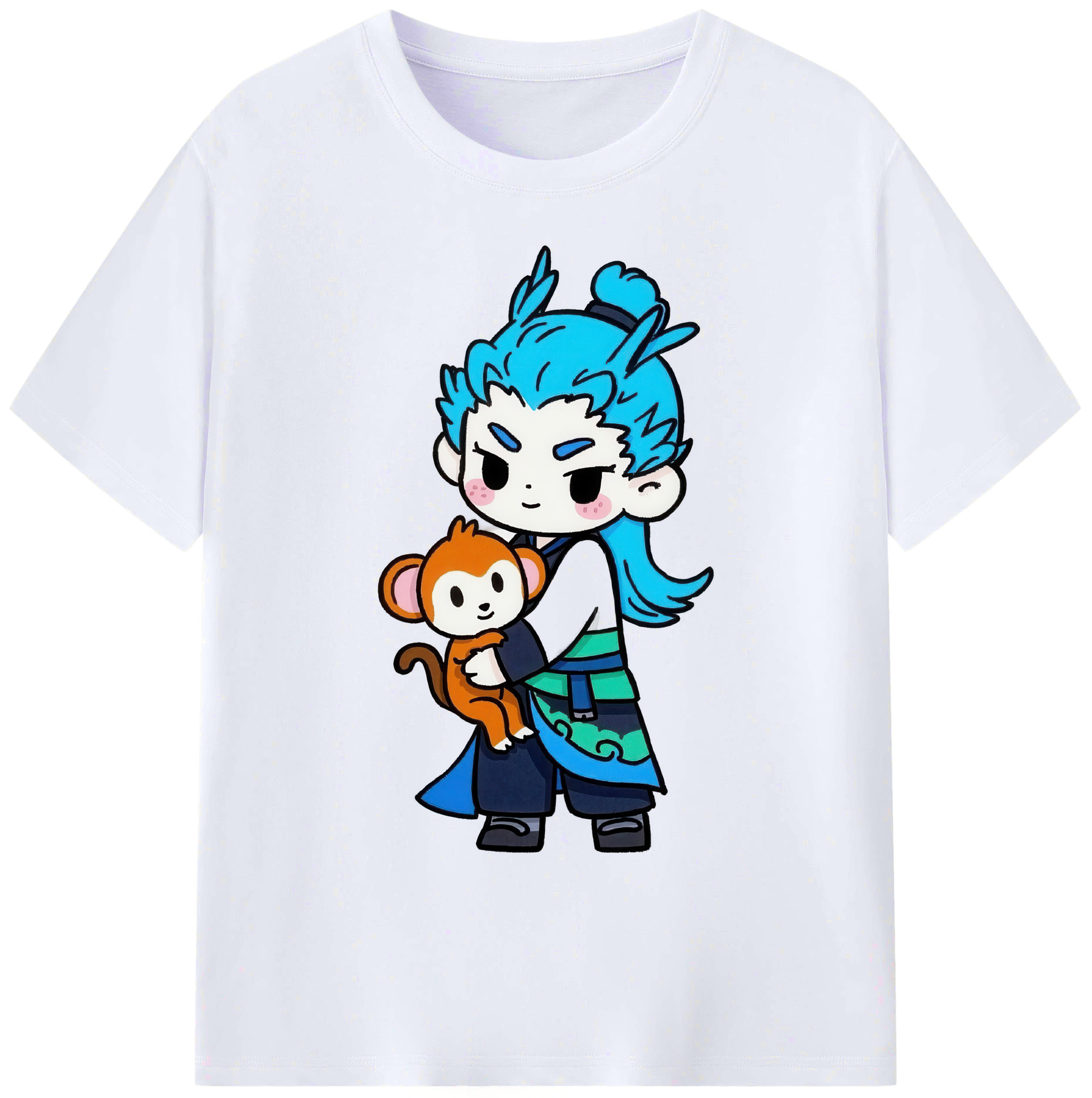 （画像用） Ne Zha 2 ナタ 魔童の大暴れ 綿100％ メンズ半袖Tシャツ｜肌触りやわらか＆通気性