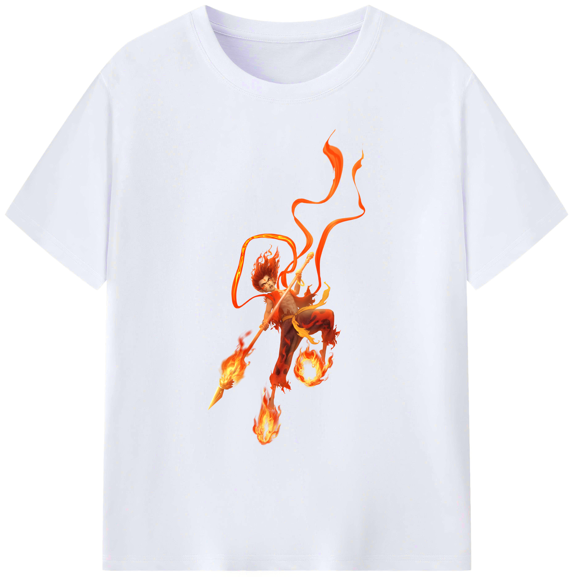 （画像用） Ne Zha 2 ナタ 魔童の大暴れ 綿100％ メンズ半袖Tシャツ｜肌触りやわらか＆通気性