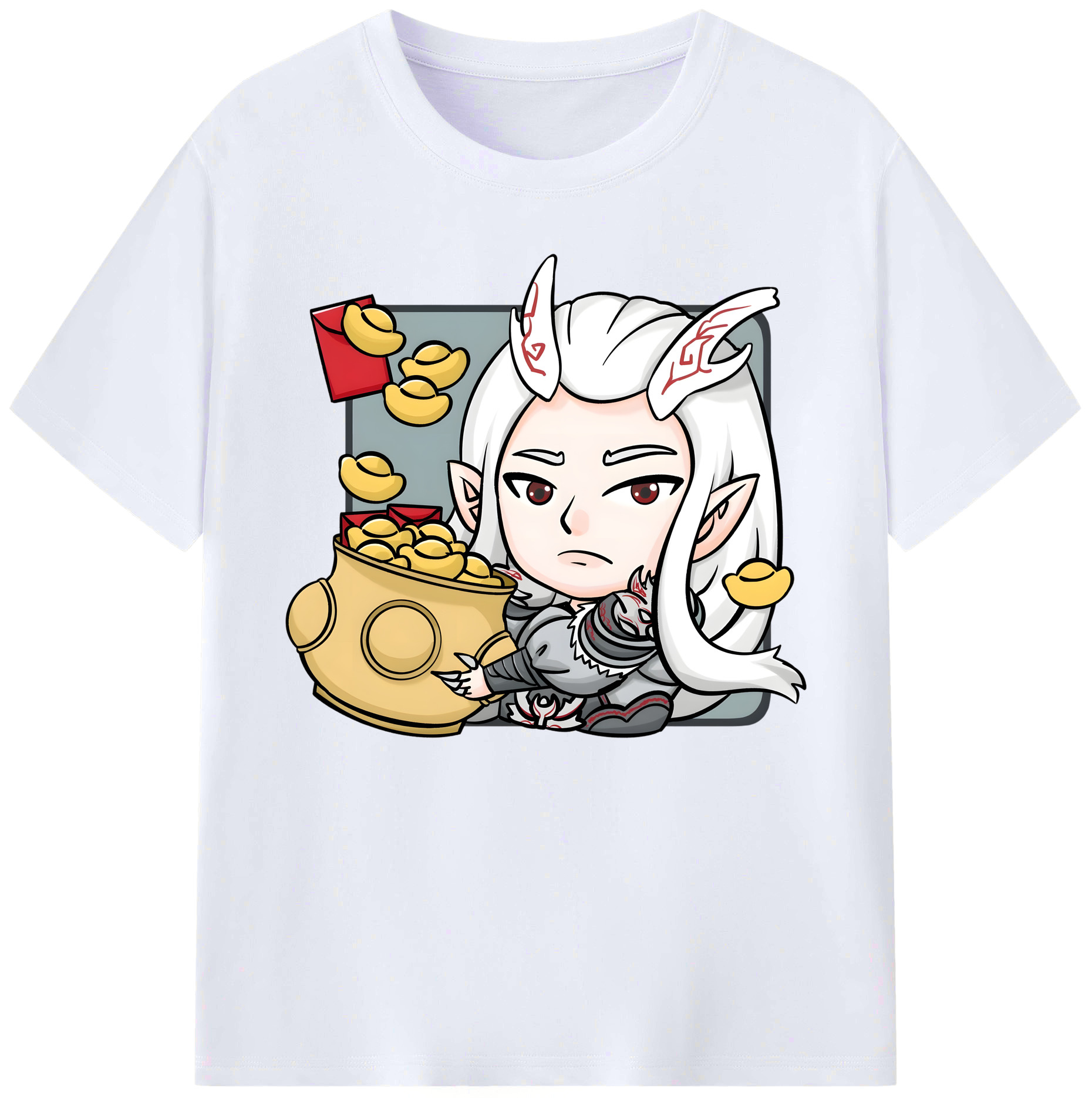 （画像用） Ne Zha 2 ナタ 魔童の大暴れ 綿100％ メンズ半袖Tシャツ｜肌触りやわらか＆通気性