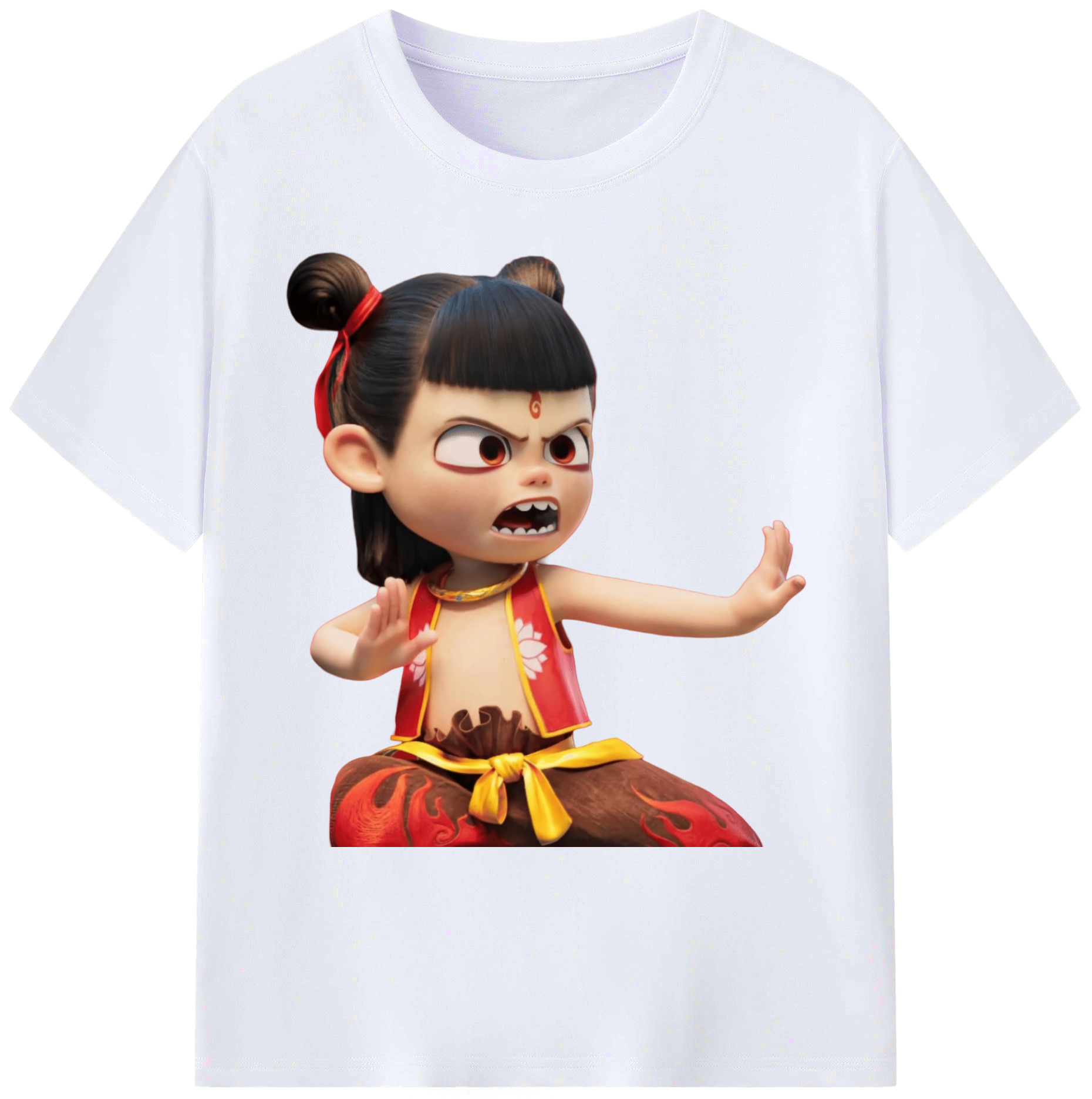 （画像用） Ne Zha 2 ナタ 魔童の大暴れ 綿100％ メンズ半袖Tシャツ｜肌触りやわらか＆通気性