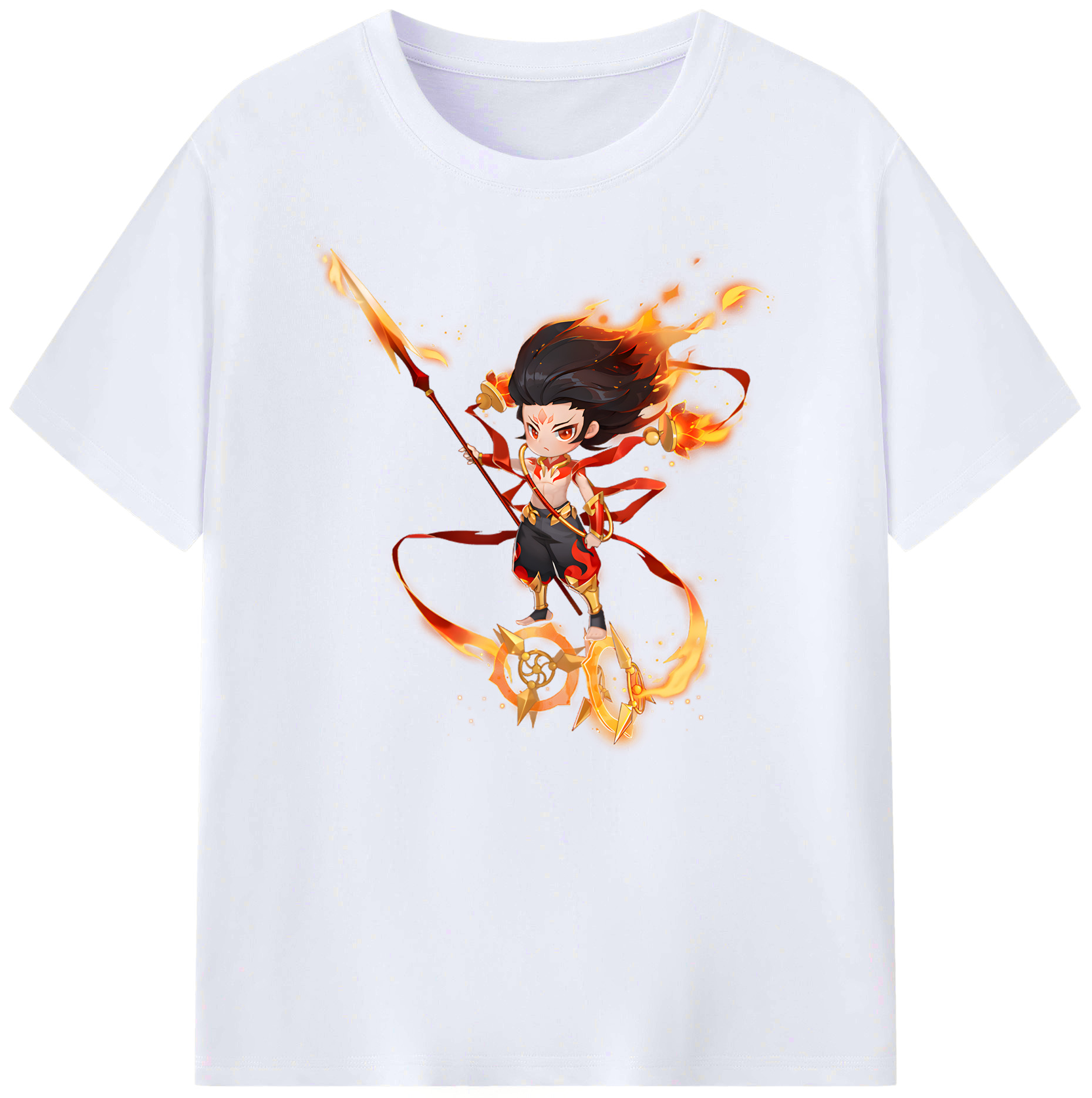 （画像用） Ne Zha 2 ナタ 魔童の大暴れ 綿100％ メンズ半袖Tシャツ｜肌触りやわらか＆通気性