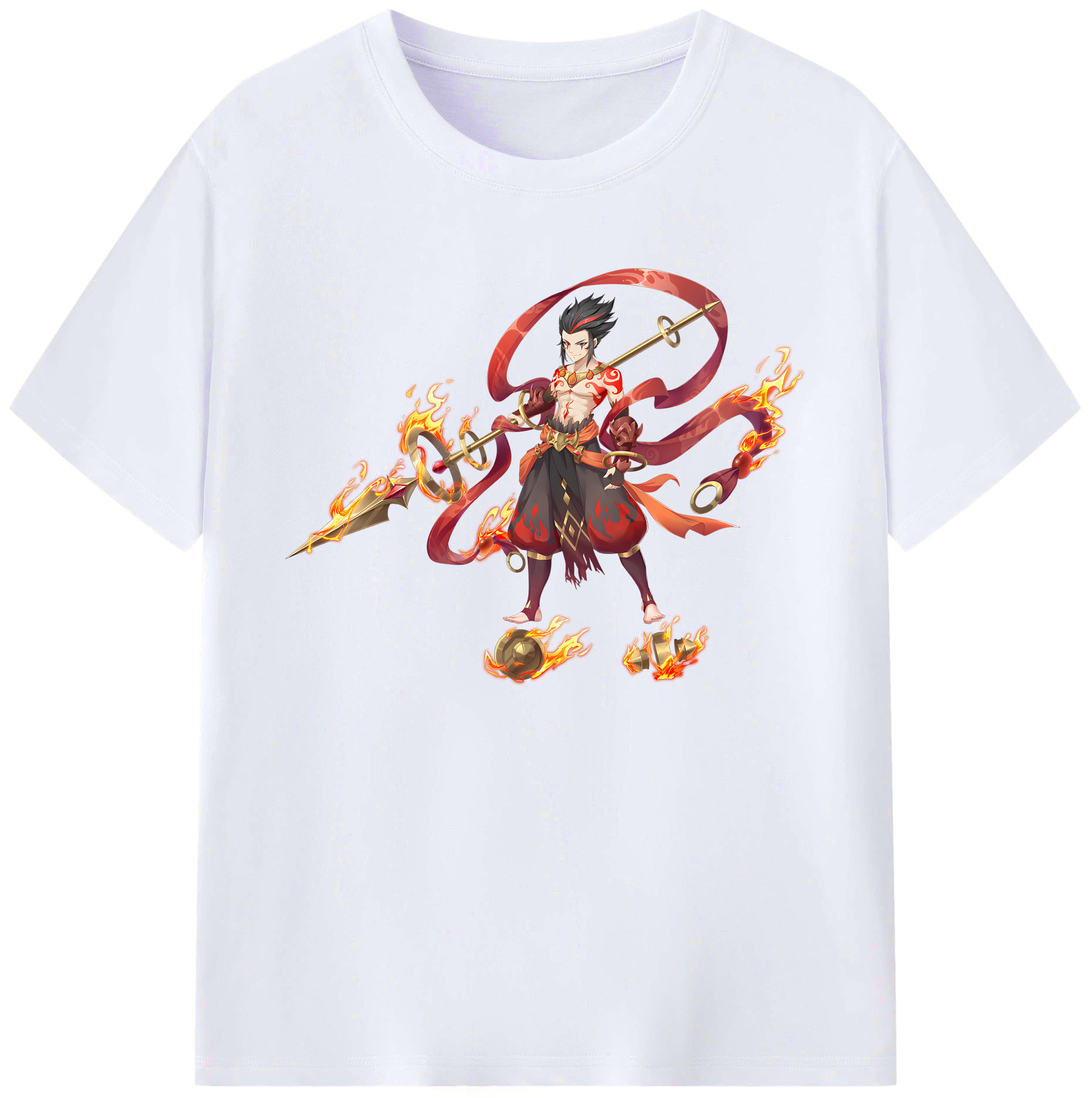 （画像用） Ne Zha 2 ナタ 魔童の大暴れ 綿100％ メンズ半袖Tシャツ｜肌触りやわらか＆通気性