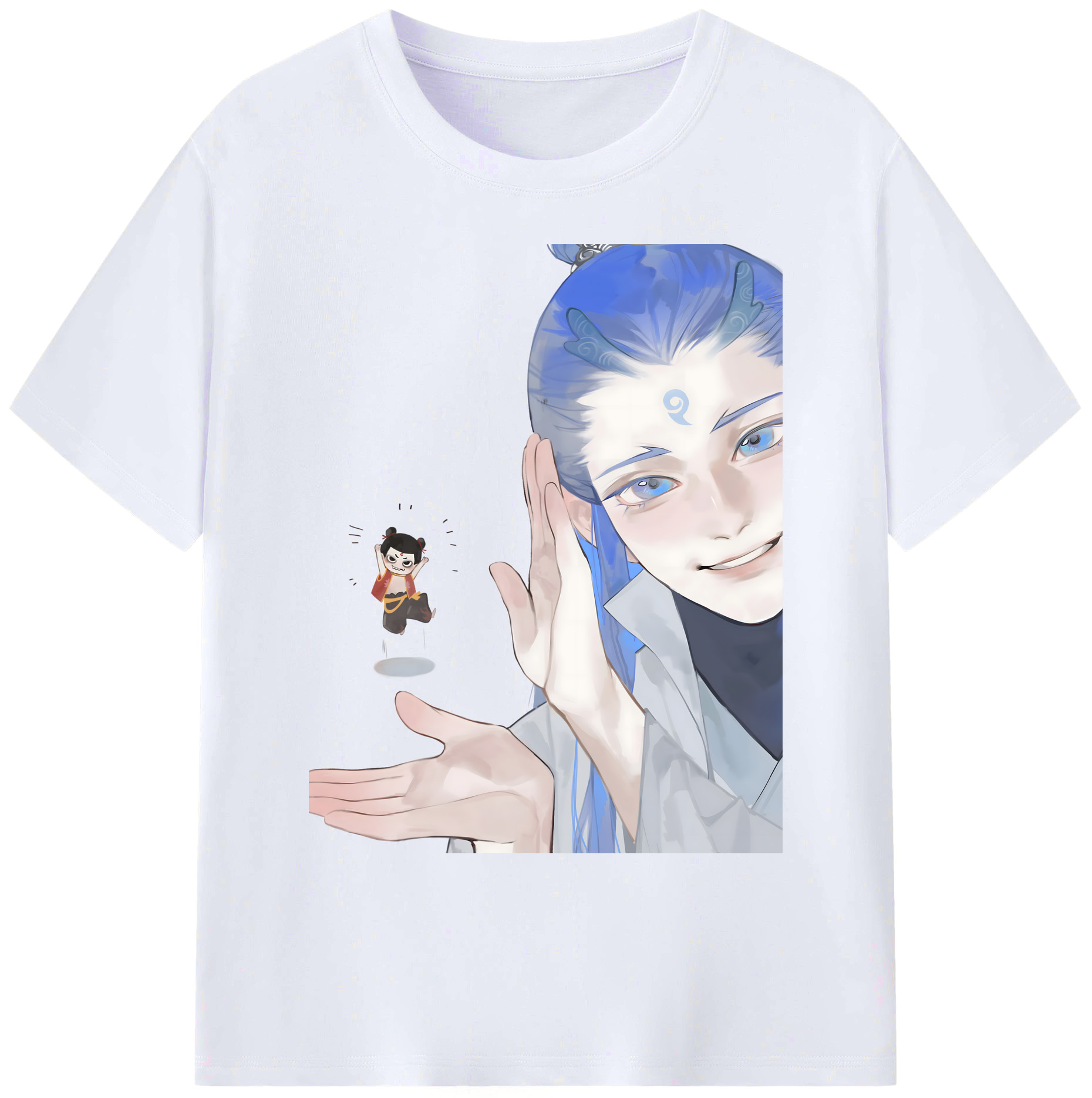 （画像用） Ne Zha 2 ナタ 魔童の大暴れ 綿100％ メンズ半袖Tシャツ｜肌触りやわらか＆通気性