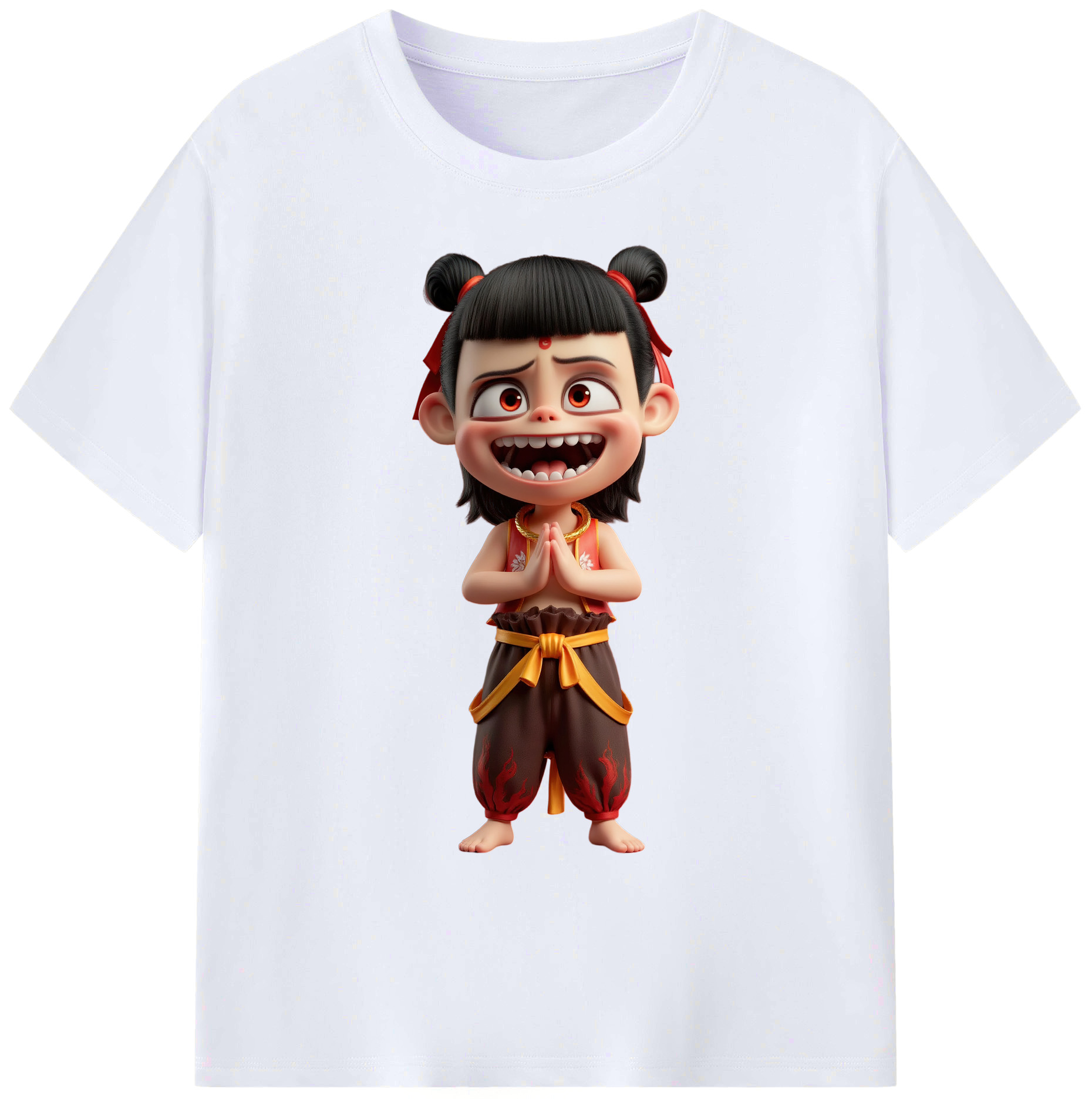 （画像用） Ne Zha 2 ナタ 魔童の大暴れ 綿100％ メンズ半袖Tシャツ｜肌触りやわらか＆通気性