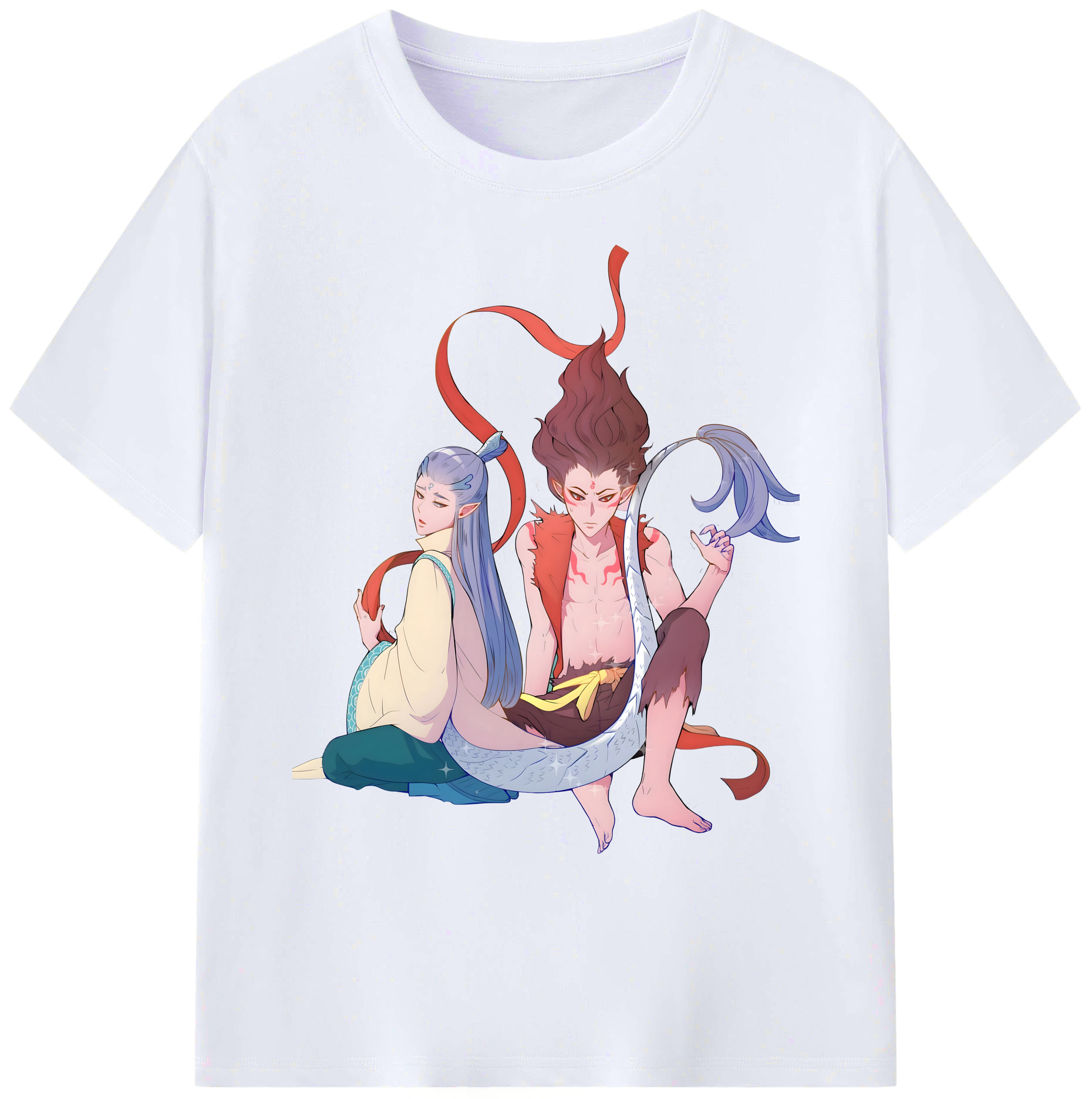 （画像用） Ne Zha 2 ナタ 魔童の大暴れ 綿100％ メンズ半袖Tシャツ｜肌触りやわらか＆通気性