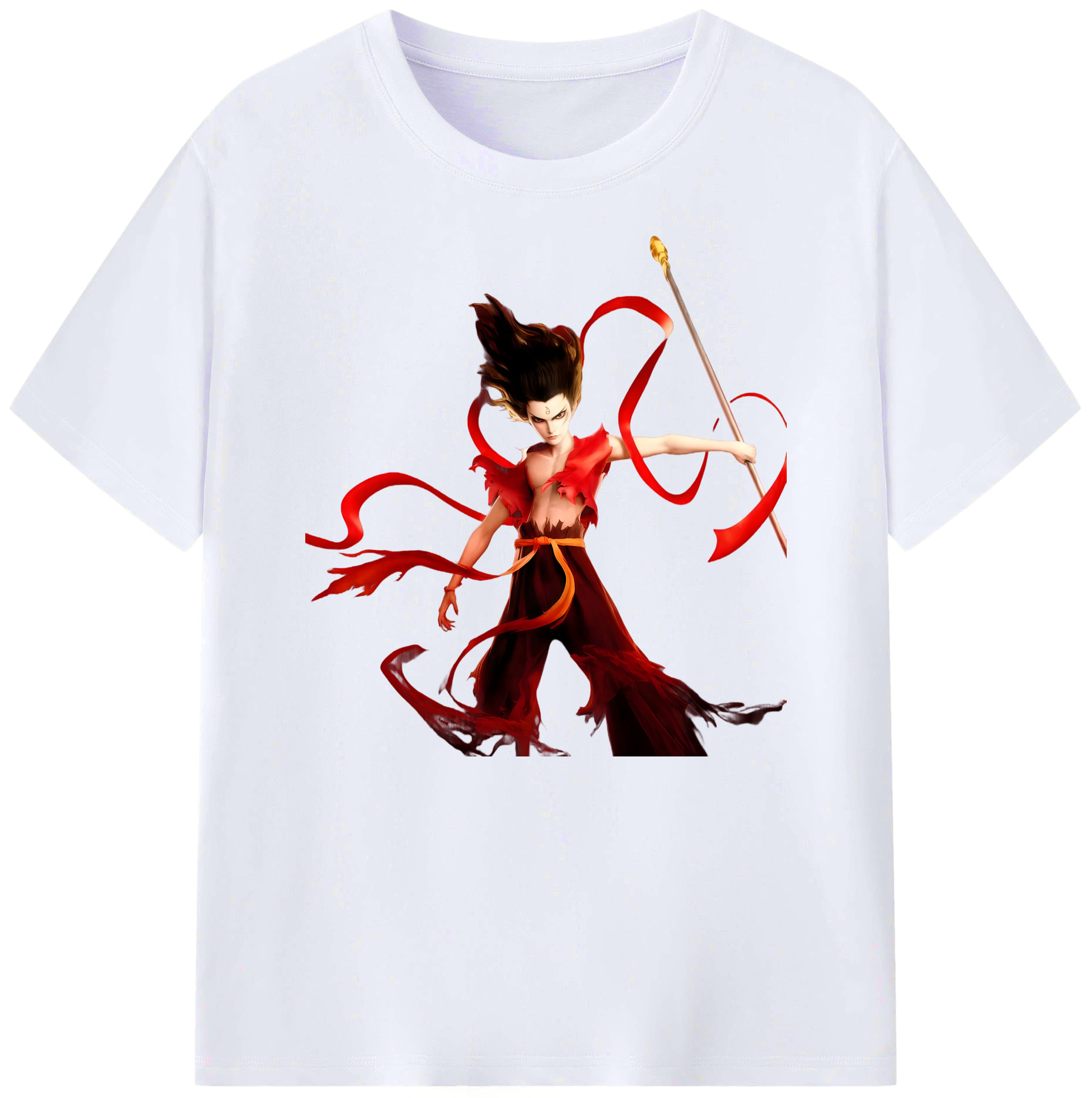 （画像用） Ne Zha 2 ナタ 魔童の大暴れ 綿100％ メンズ半袖Tシャツ｜肌触りやわらか＆通気性