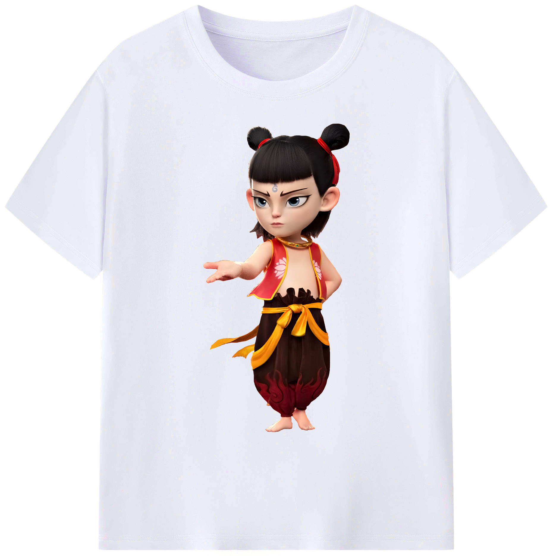 （画像用） Ne Zha 2 ナタ 魔童の大暴れ 綿100％ メンズ半袖Tシャツ｜肌触りやわらか＆通気性