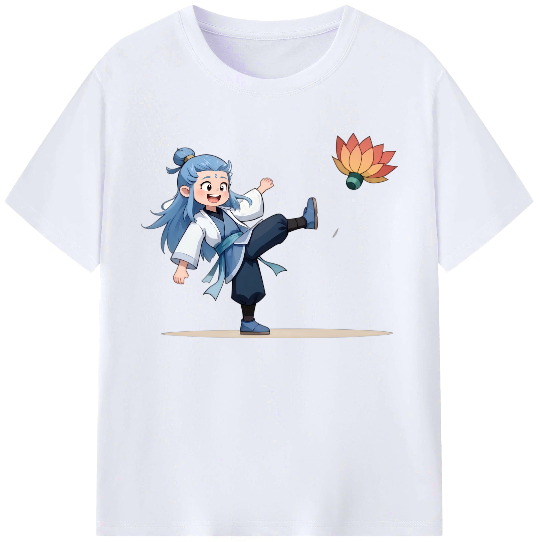（画像用） Ne Zha 2 ナタ 魔童の大暴れ 綿100％ メンズ半袖Tシャツ｜肌触りやわらか＆通気性