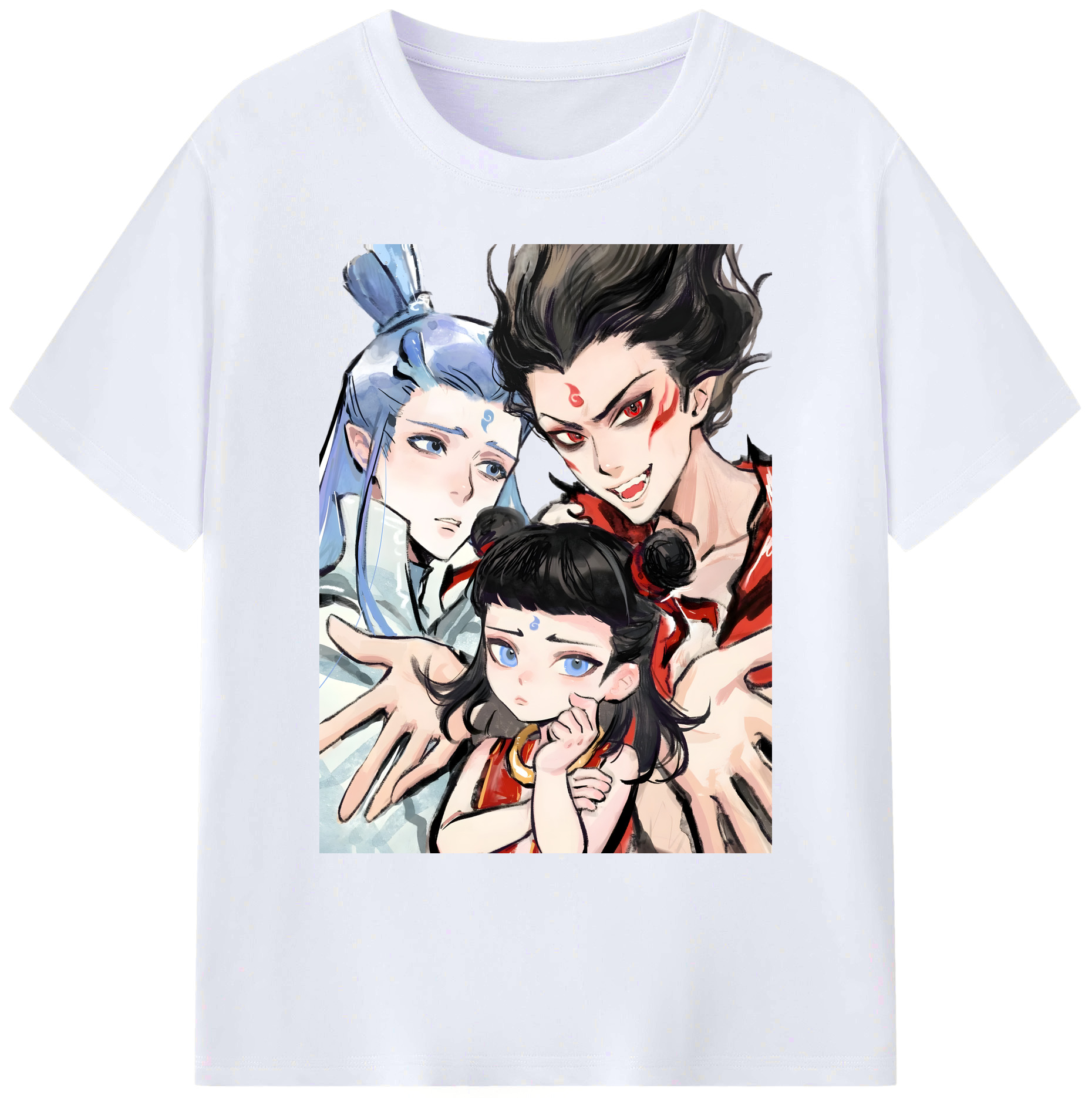 （画像用） Ne Zha 2 ナタ 魔童の大暴れ 綿100％ メンズ半袖Tシャツ｜肌触りやわらか＆通気性
