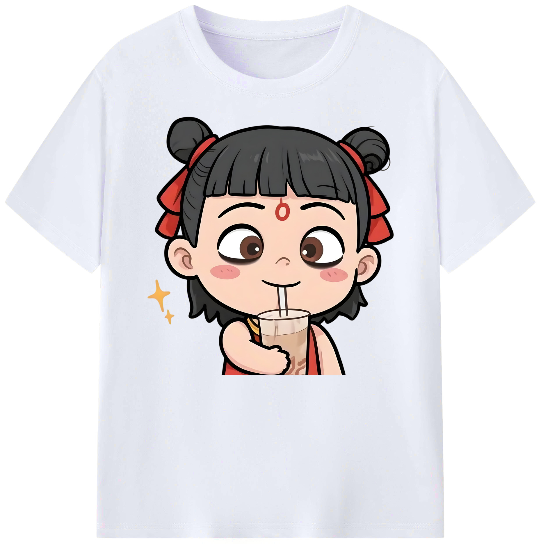 （画像用） Ne Zha 2 ナタ 魔童の大暴れ 綿100％ メンズ半袖Tシャツ｜肌触りやわらか＆通気性