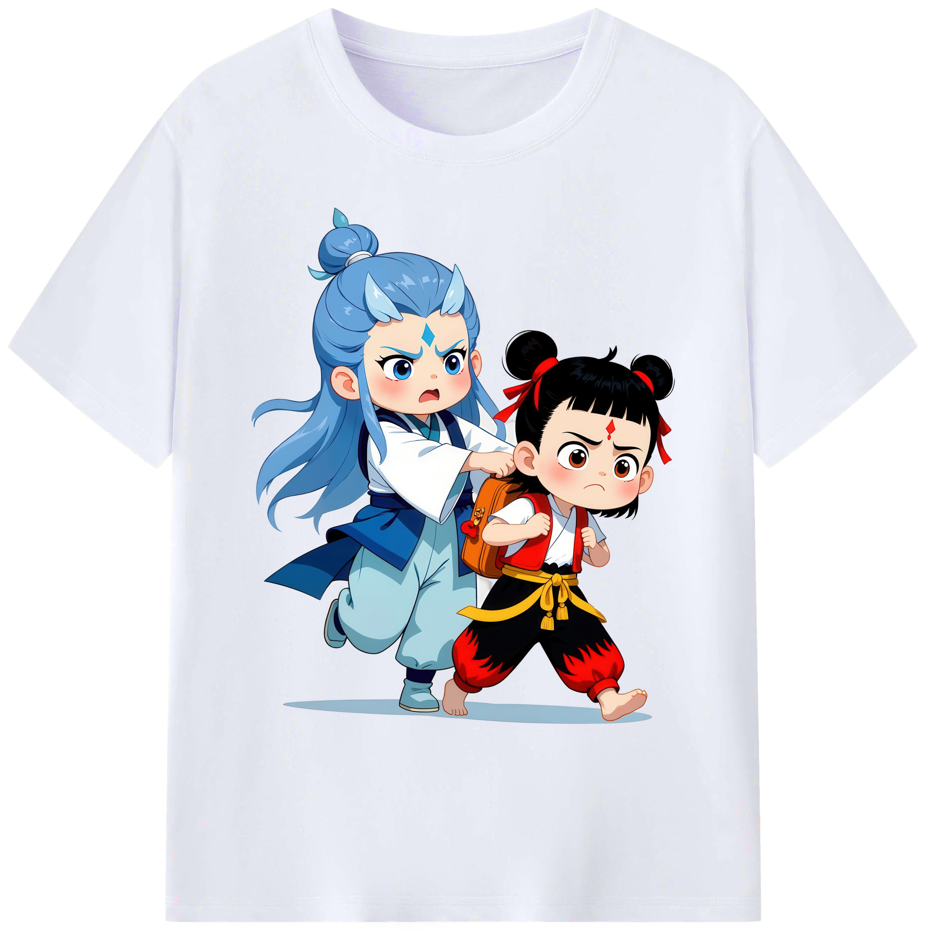 （画像用） Ne Zha 2 ナタ 魔童の大暴れ 綿100％ メンズ半袖Tシャツ｜肌触りやわらか＆通気性