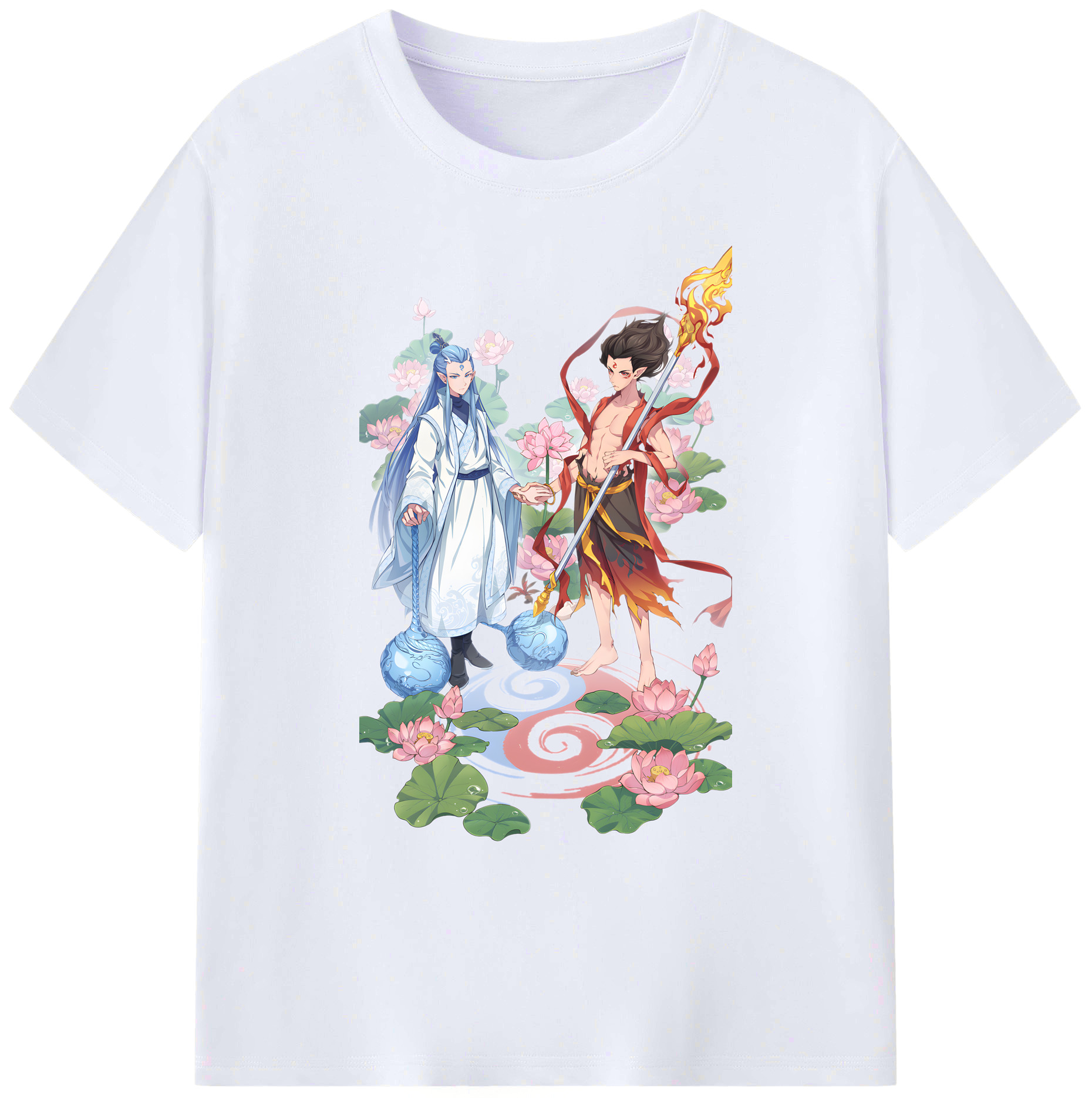 （画像用） Ne Zha 2 ナタ 魔童の大暴れ 綿100％ メンズ半袖Tシャツ｜肌触りやわらか＆通気性
