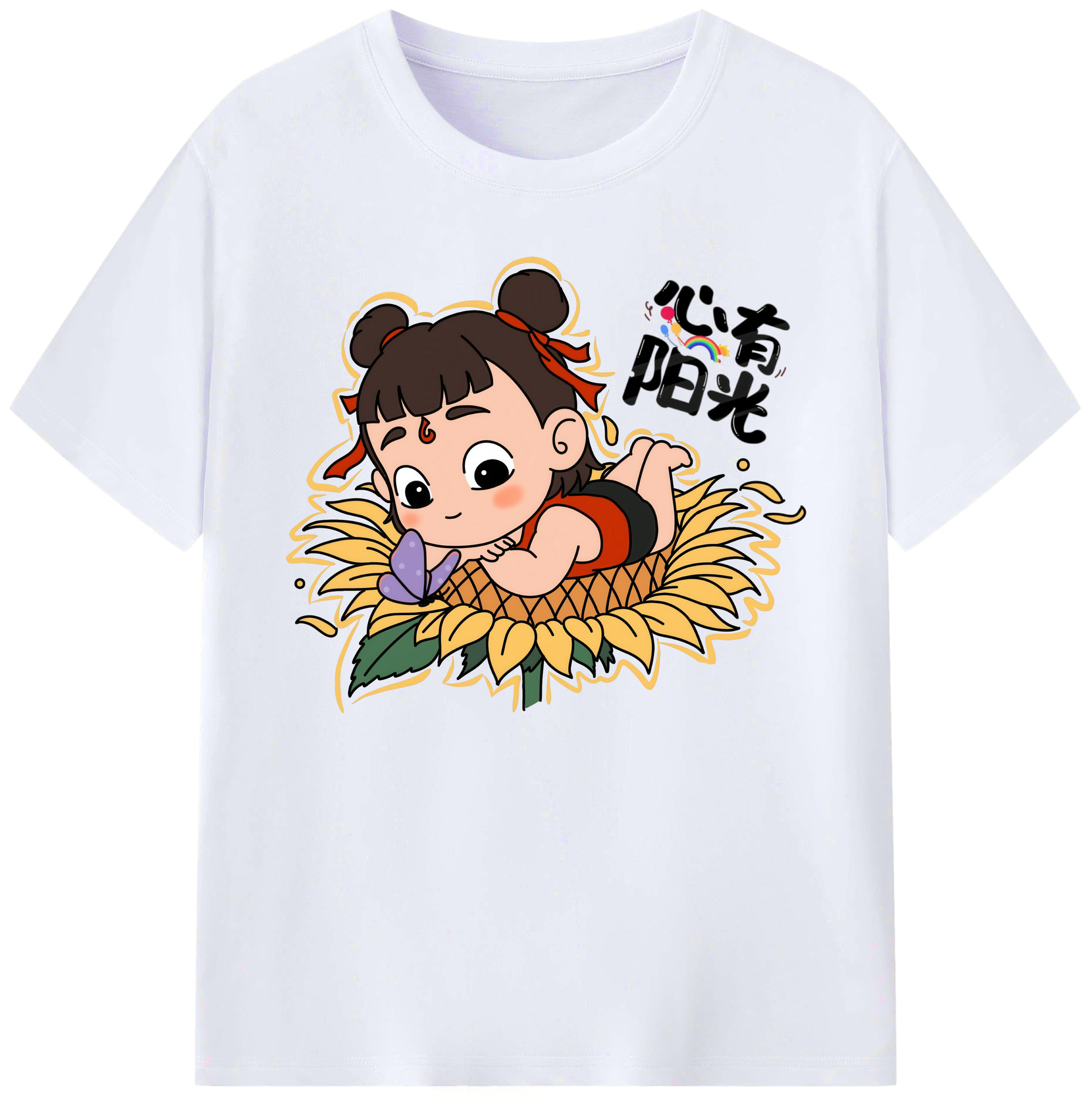 （画像用） Ne Zha 2 ナタ 魔童の大暴れ 綿100％ メンズ半袖Tシャツ｜肌触りやわらか＆通気性