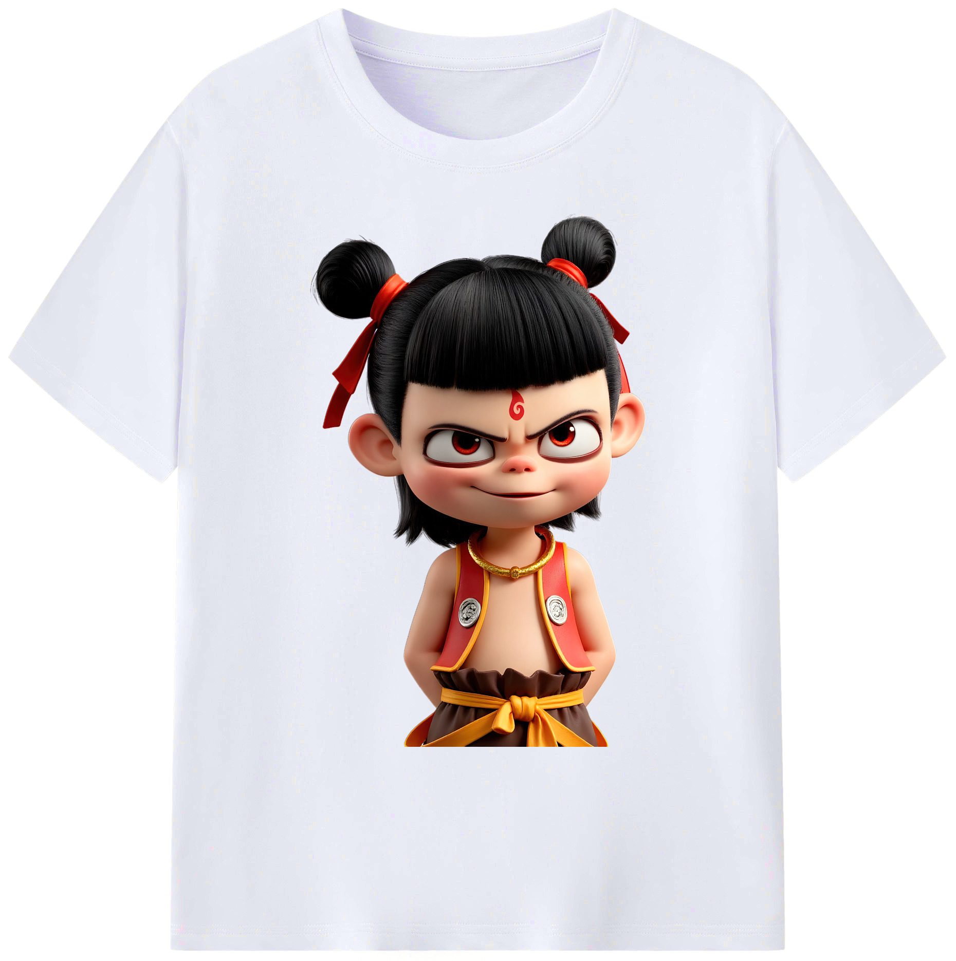 （画像用） Ne Zha 2 ナタ 魔童の大暴れ 綿100％ メンズ半袖Tシャツ｜肌触りやわらか＆通気性