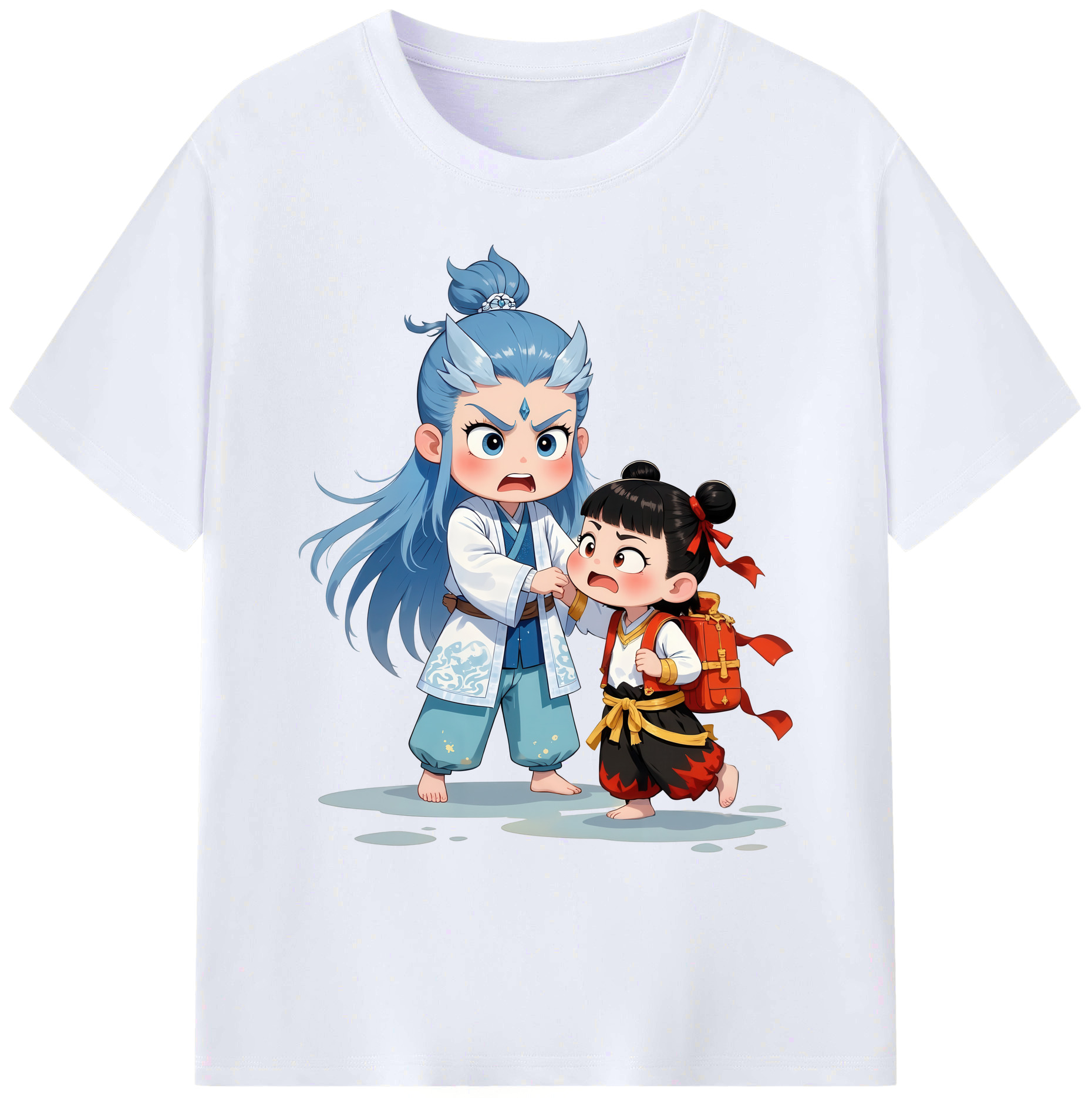 （画像用） Ne Zha 2 ナタ 魔童の大暴れ 綿100％ メンズ半袖Tシャツ｜肌触りやわらか＆通気性