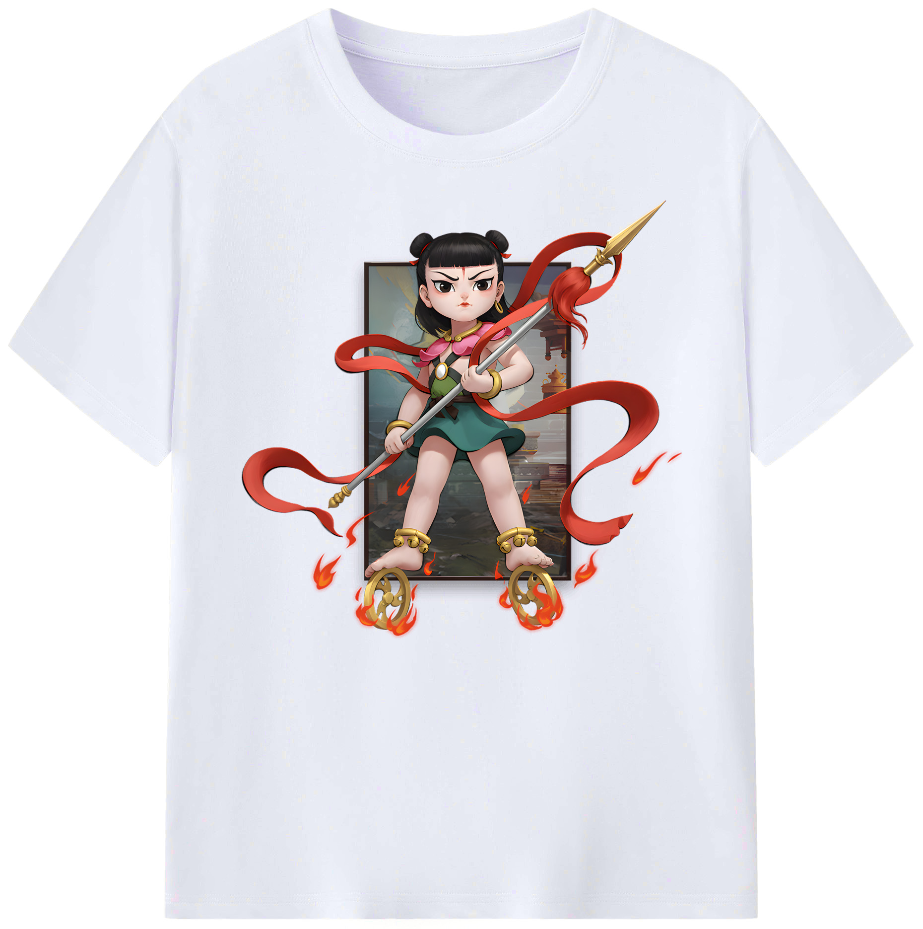 （画像用） Ne Zha 2 ナタ 魔童の大暴れ 綿100％ メンズ半袖Tシャツ｜肌触りやわらか＆通気性