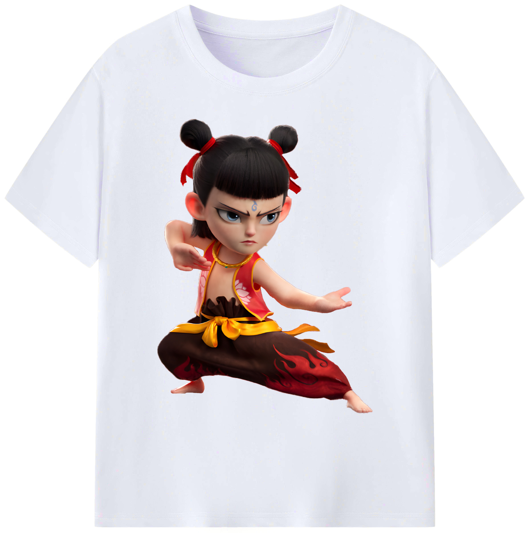 （画像用） Ne Zha 2 ナタ 魔童の大暴れ 綿100％ メンズ半袖Tシャツ｜肌触りやわらか＆通気性
