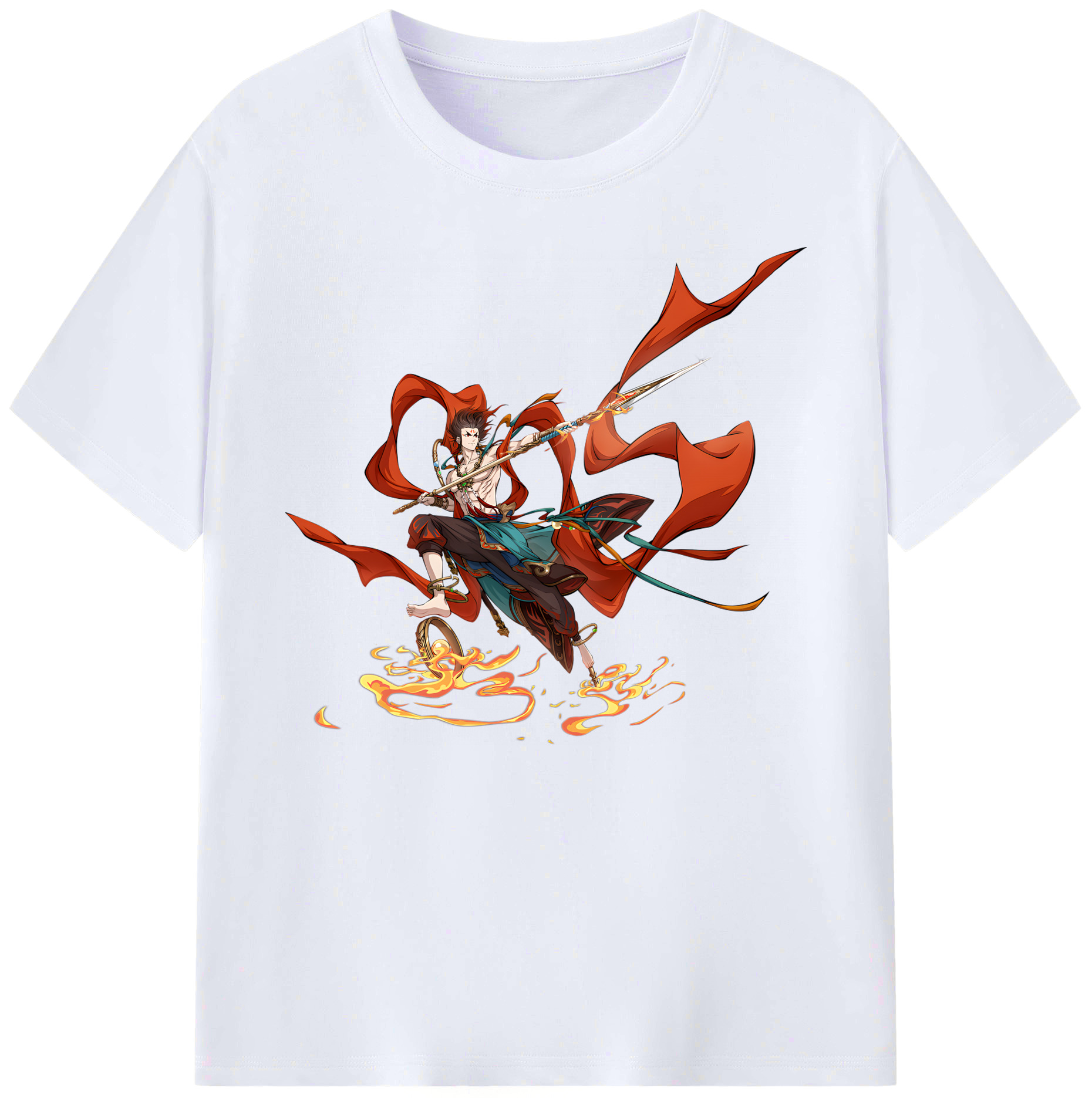 （画像用） Ne Zha 2 ナタ 魔童の大暴れ 綿100％ メンズ半袖Tシャツ｜肌触りやわらか＆通気性