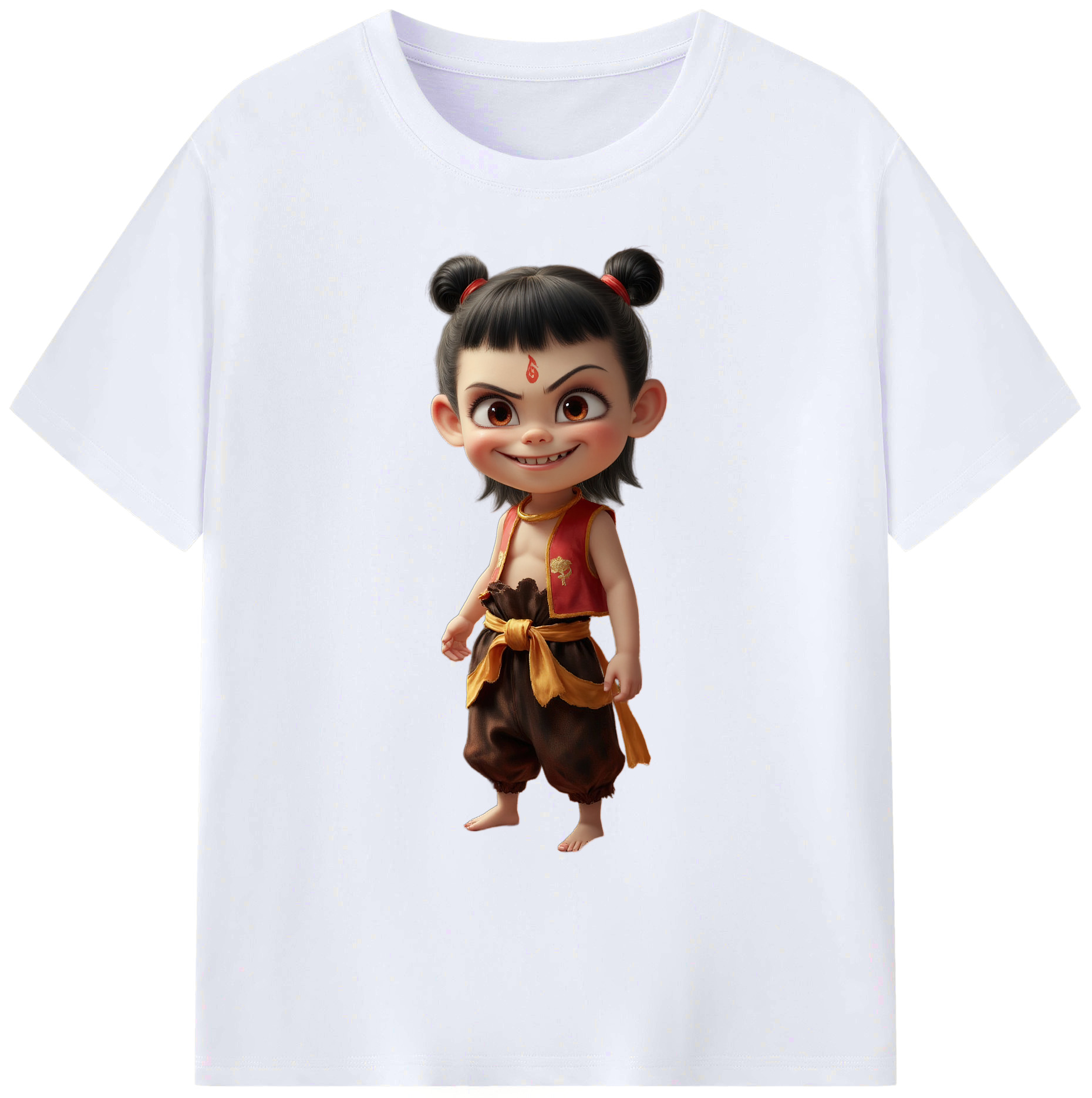 （画像用） Ne Zha 2 ナタ 魔童の大暴れ 綿100％ メンズ半袖Tシャツ｜肌触りやわらか＆通気性