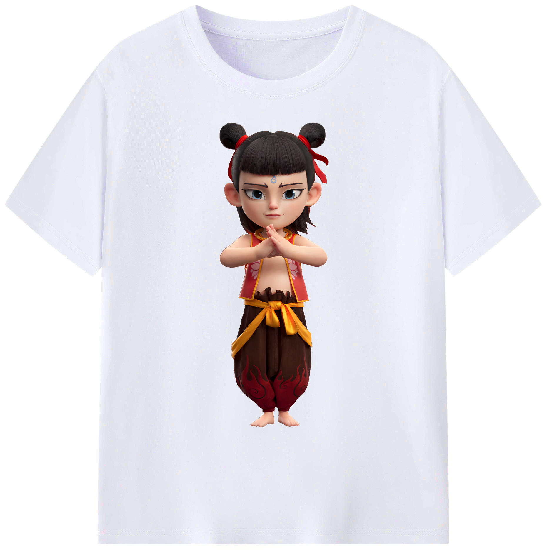 （画像用） Ne Zha 2 ナタ 魔童の大暴れ 綿100％ メンズ半袖Tシャツ｜肌触りやわらか＆通気性