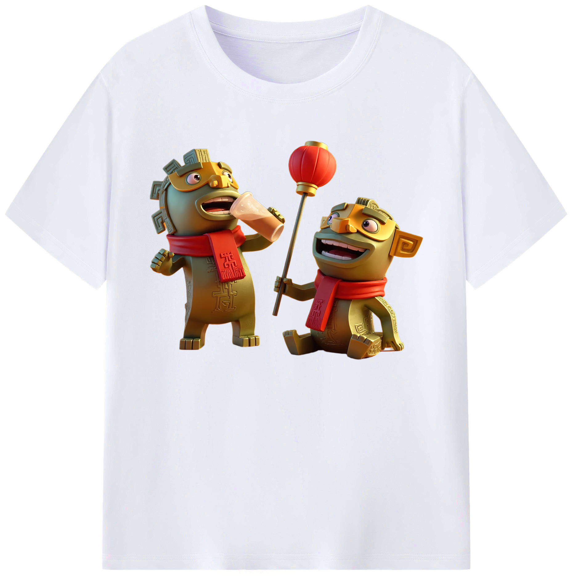（画像用） Ne Zha 2 ナタ 魔童の大暴れ 綿100％ メンズ半袖Tシャツ｜肌触りやわらか＆通気性