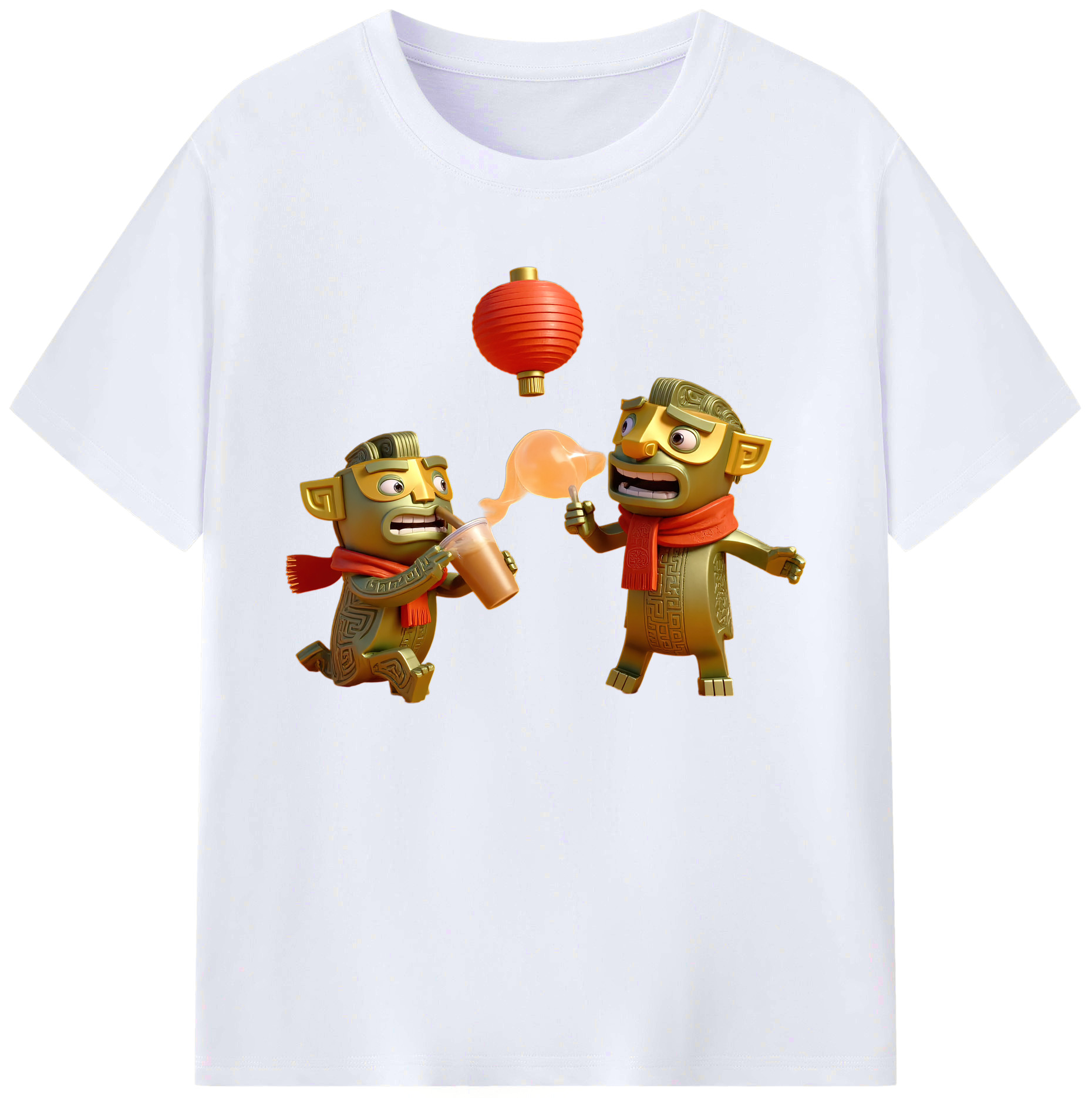 （画像用） Ne Zha 2 ナタ 魔童の大暴れ 綿100％ メンズ半袖Tシャツ｜肌触りやわらか＆通気性