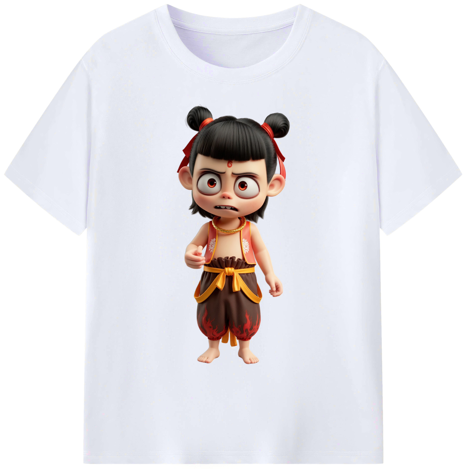 （画像用） Ne Zha 2 ナタ 魔童の大暴れ 綿100％ メンズ半袖Tシャツ｜肌触りやわらか＆通気性