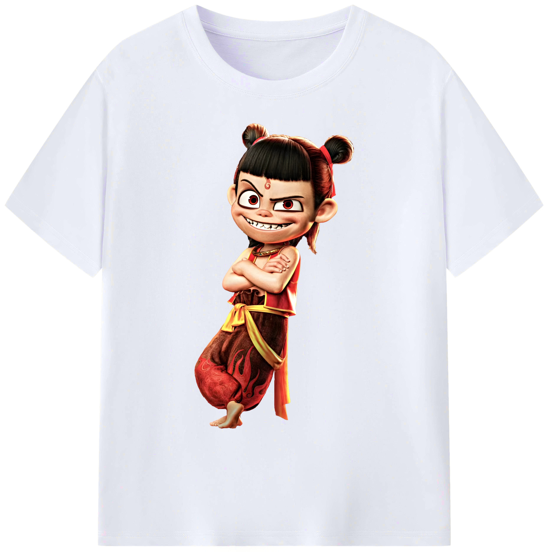 （画像用） Ne Zha 2 ナタ 魔童の大暴れ 綿100％ メンズ半袖Tシャツ｜肌触りやわらか＆通気性