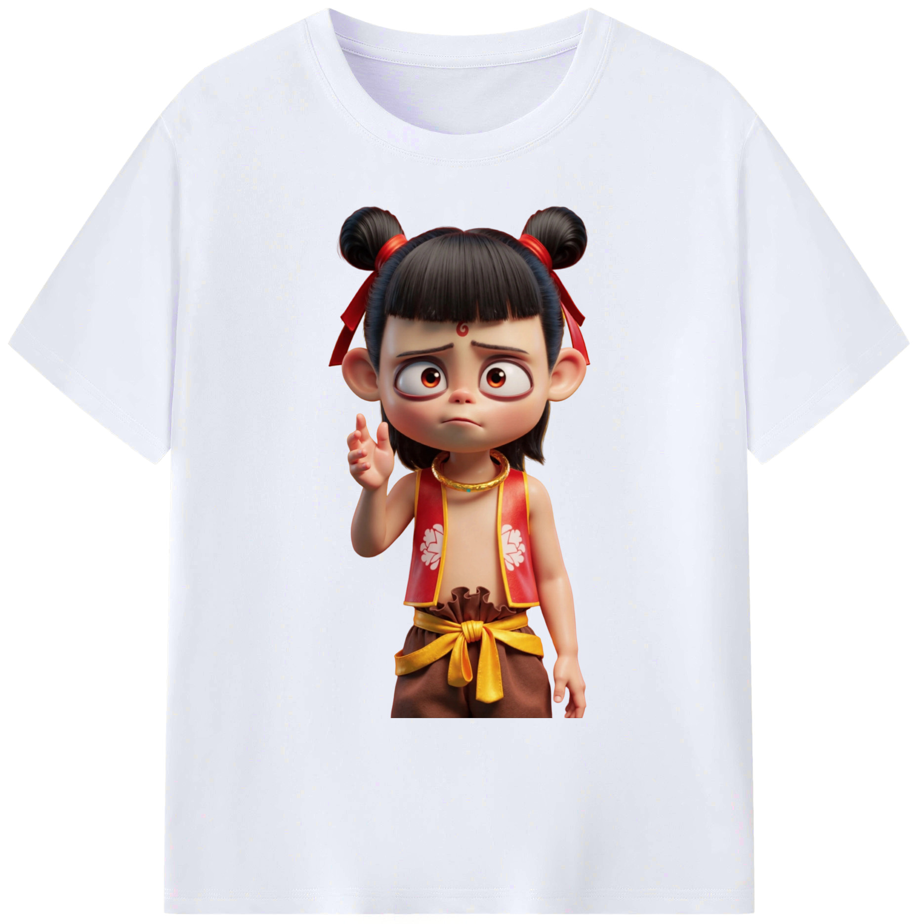 （画像用） Ne Zha 2 ナタ 魔童の大暴れ 綿100％ メンズ半袖Tシャツ｜肌触りやわらか＆通気性